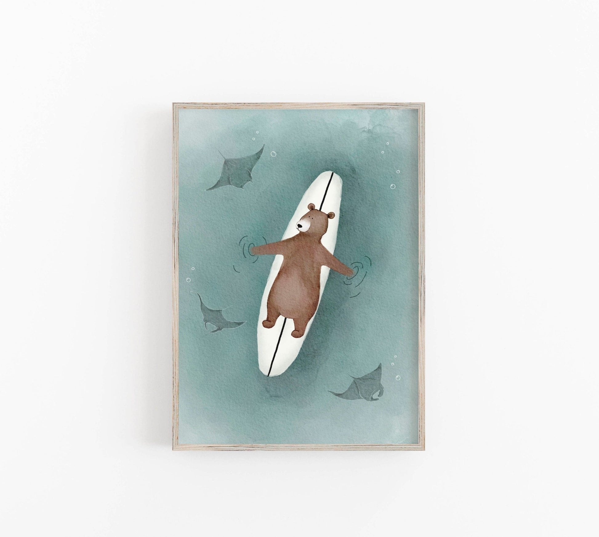 Nautical Manta Ray Art Print for Ocean Themed Room - Prints - Urchin Bay