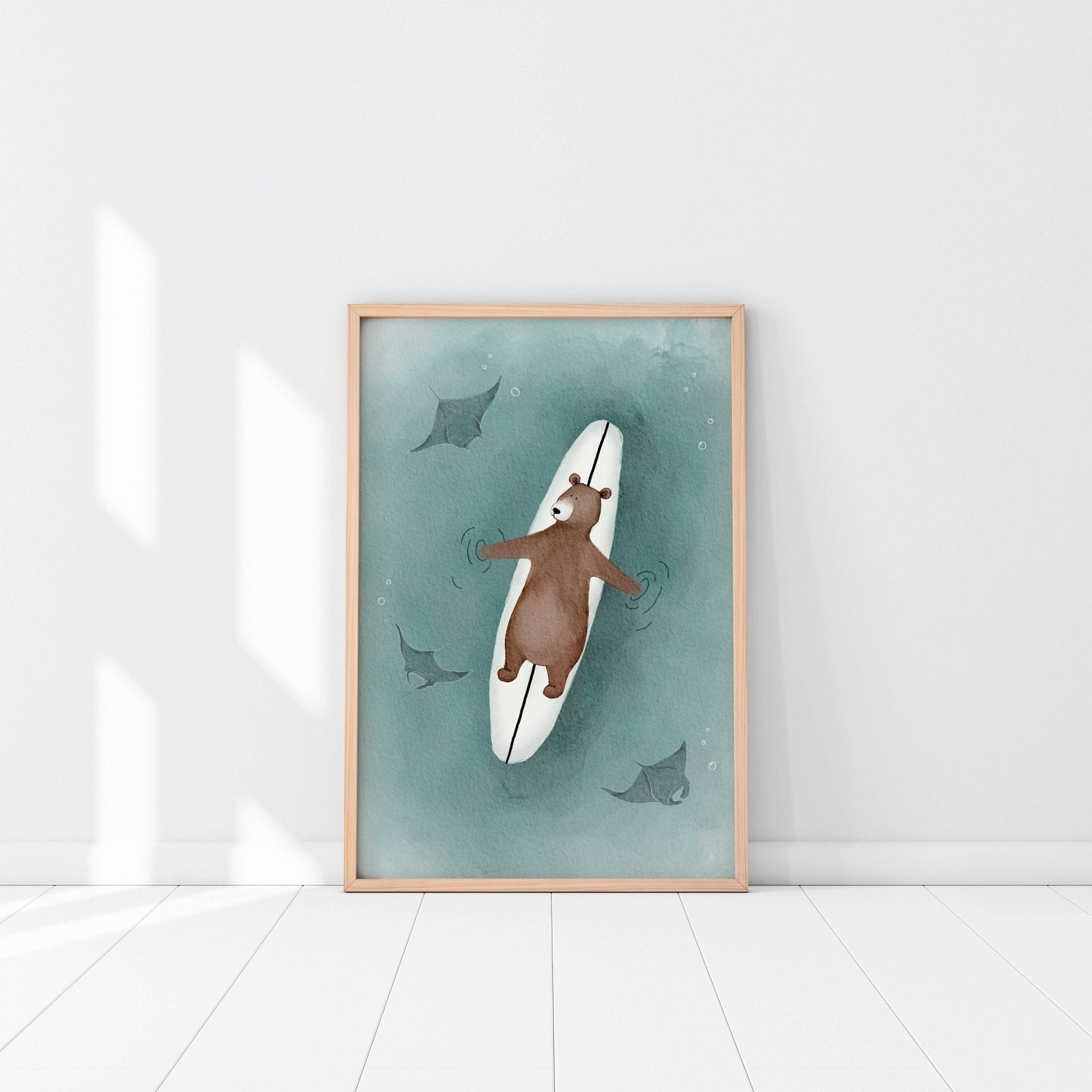 Nautical Manta Ray Art Print for Ocean Themed Room - Prints - Urchin Bay