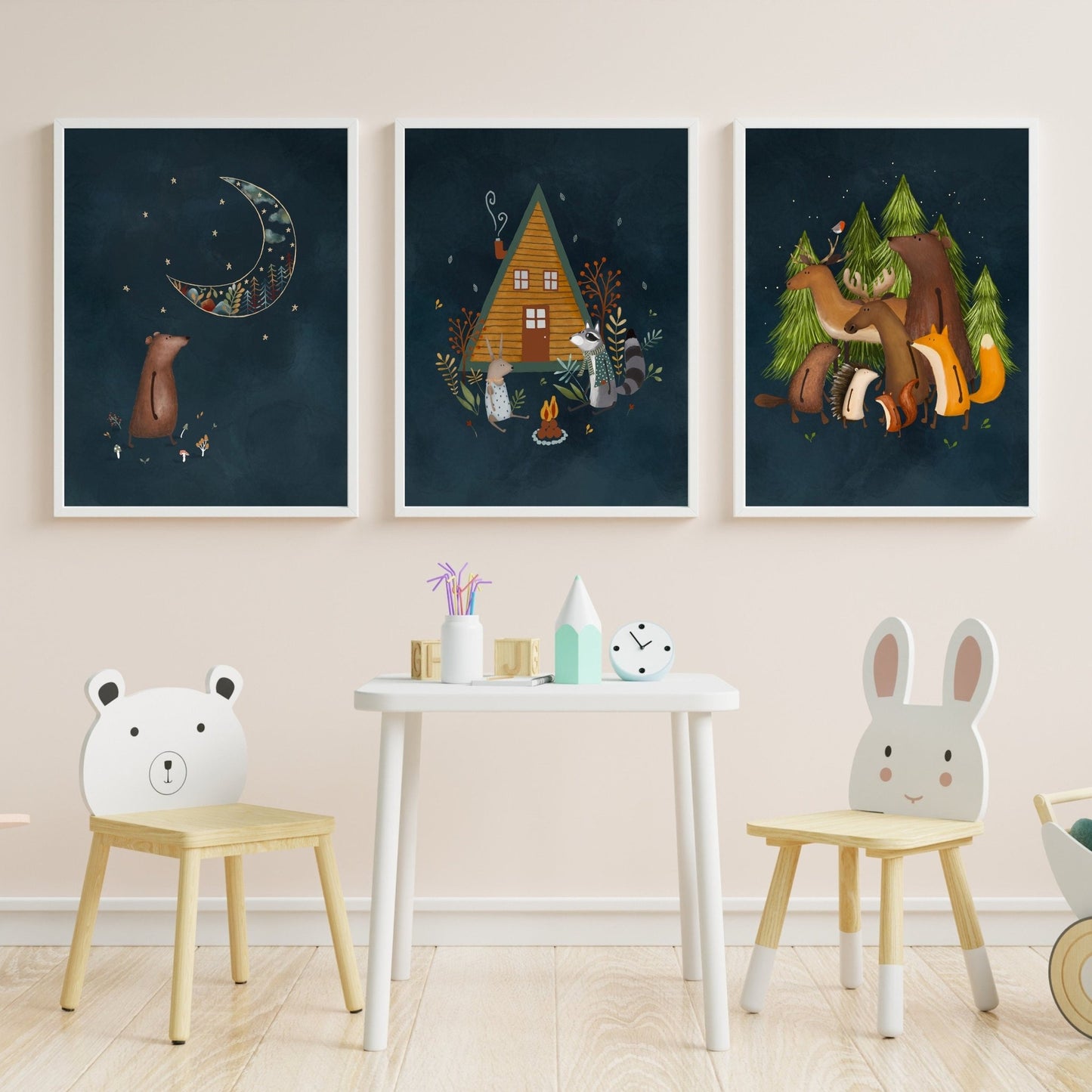 Night Sky Forest Art Prints Set - Prints - Urchin Bay