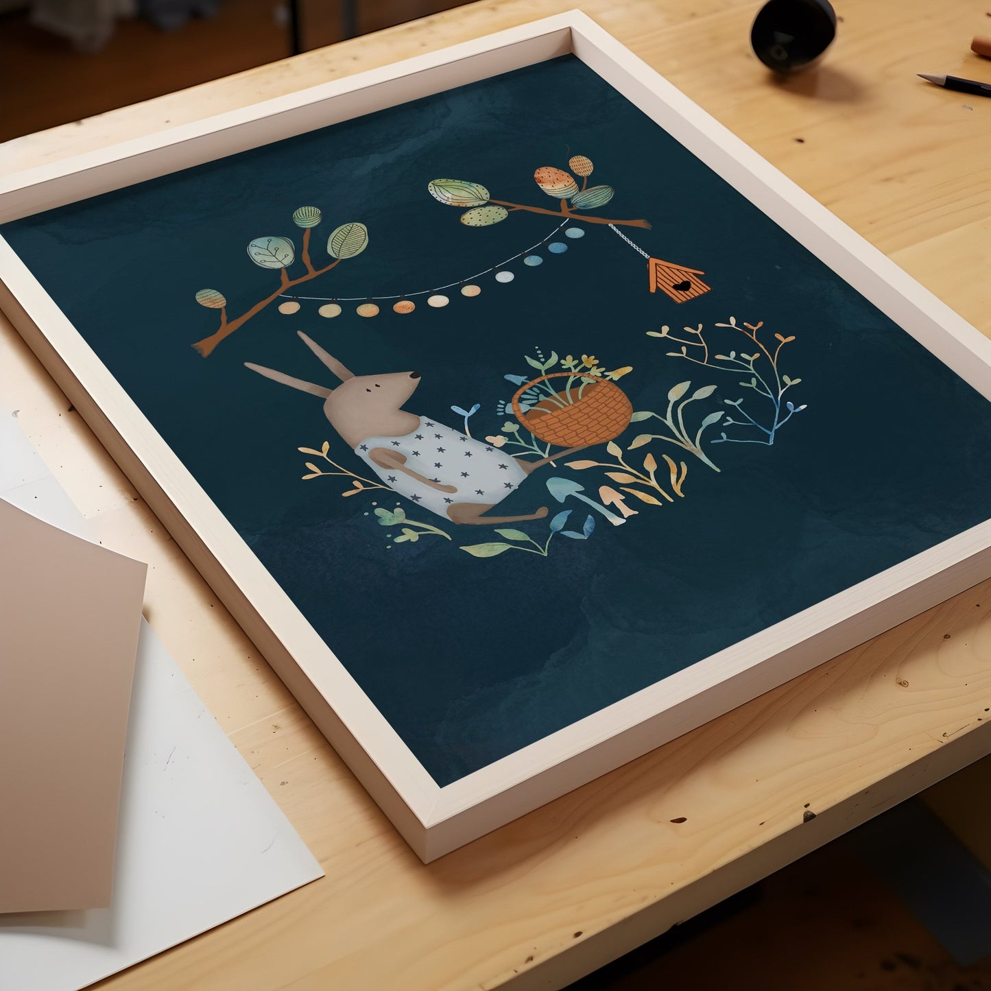 Rabbit Art Print For Children, Night Sky Nursery Decor - Prints - Urchin Bay