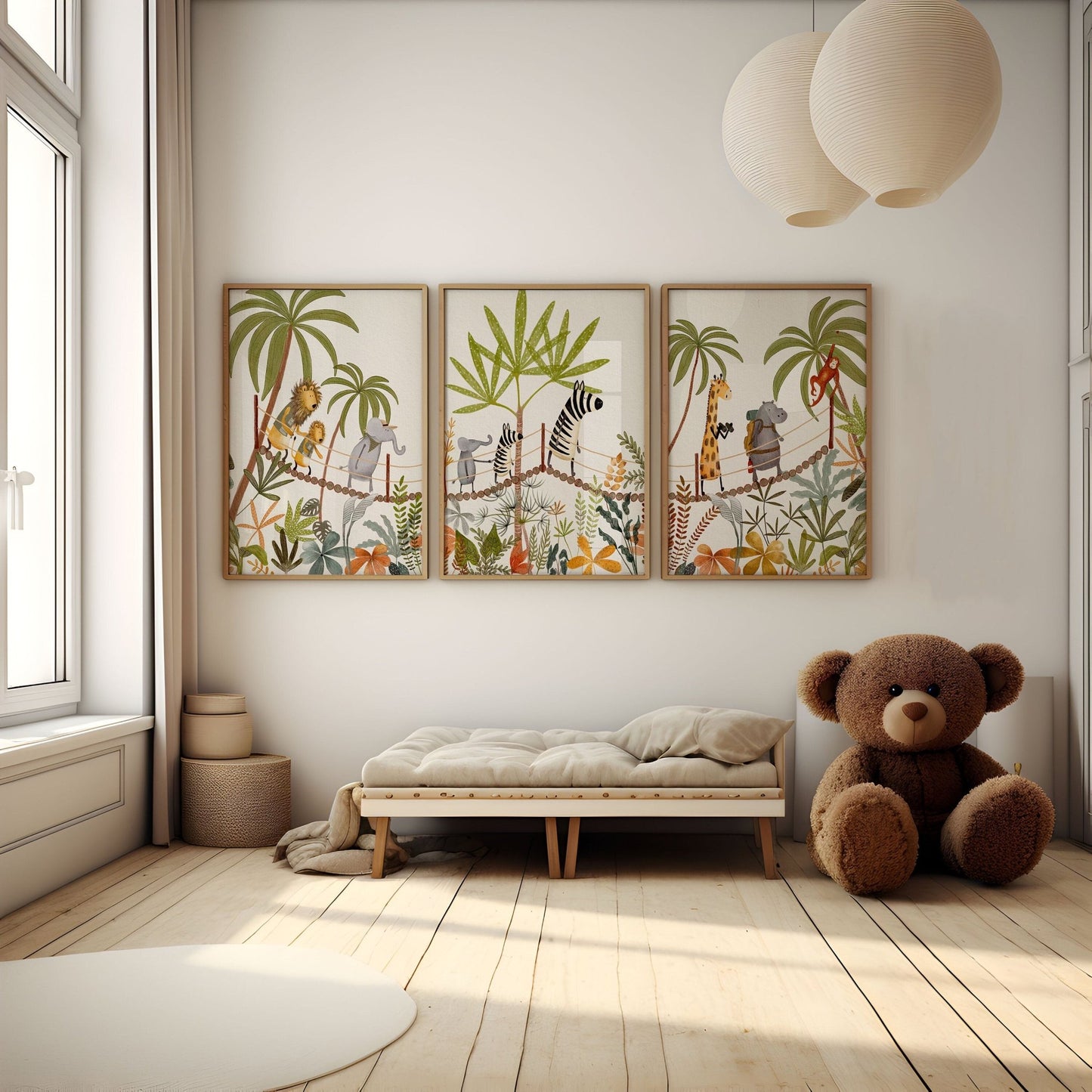Safari Animal Nursery Wall Prints - Prints - Urchin Bay