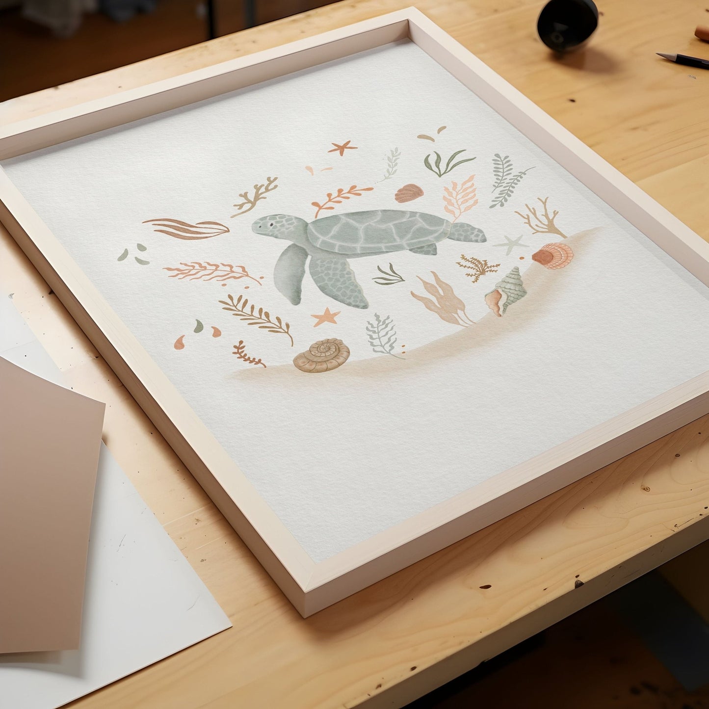 Sea Turtle Girls Art Print - Prints - Urchin Bay