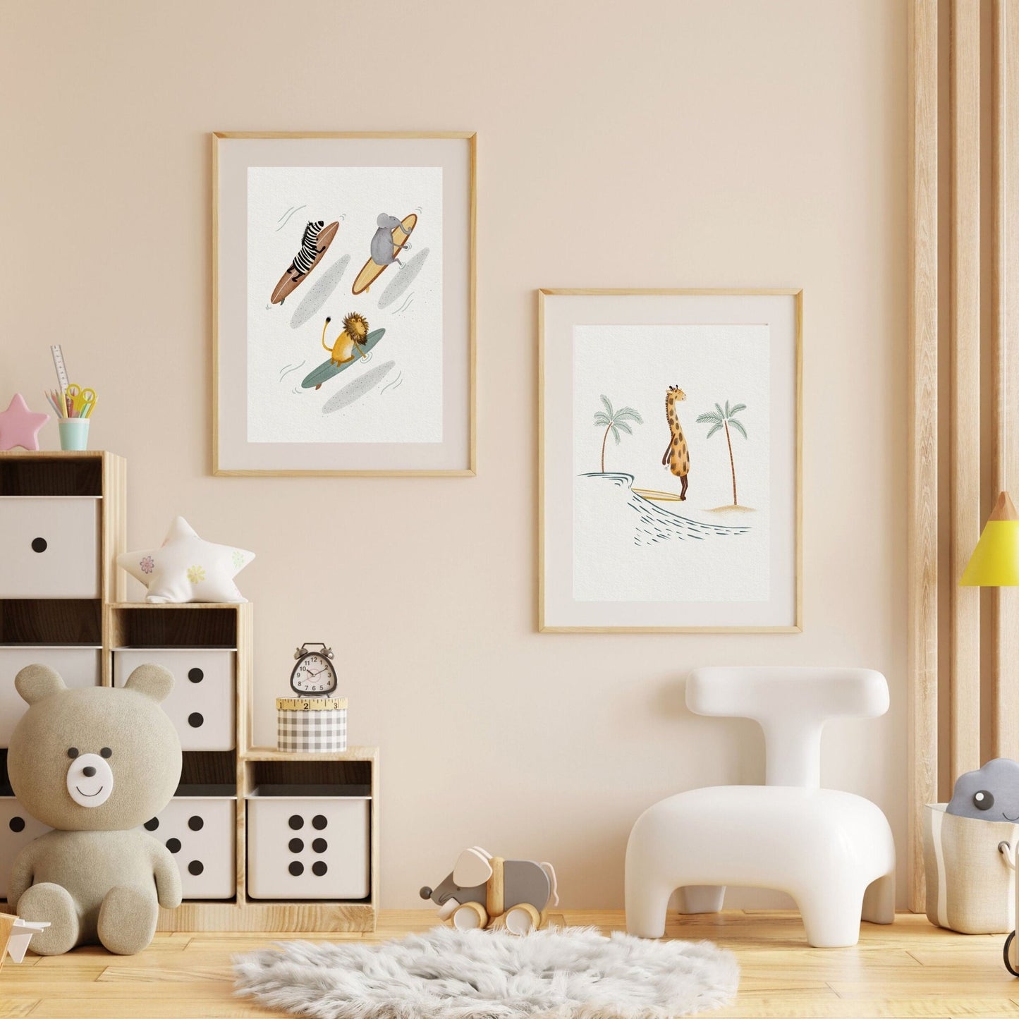 Set of 2 Surfing Animal Art Prints - Prints - Urchin Bay