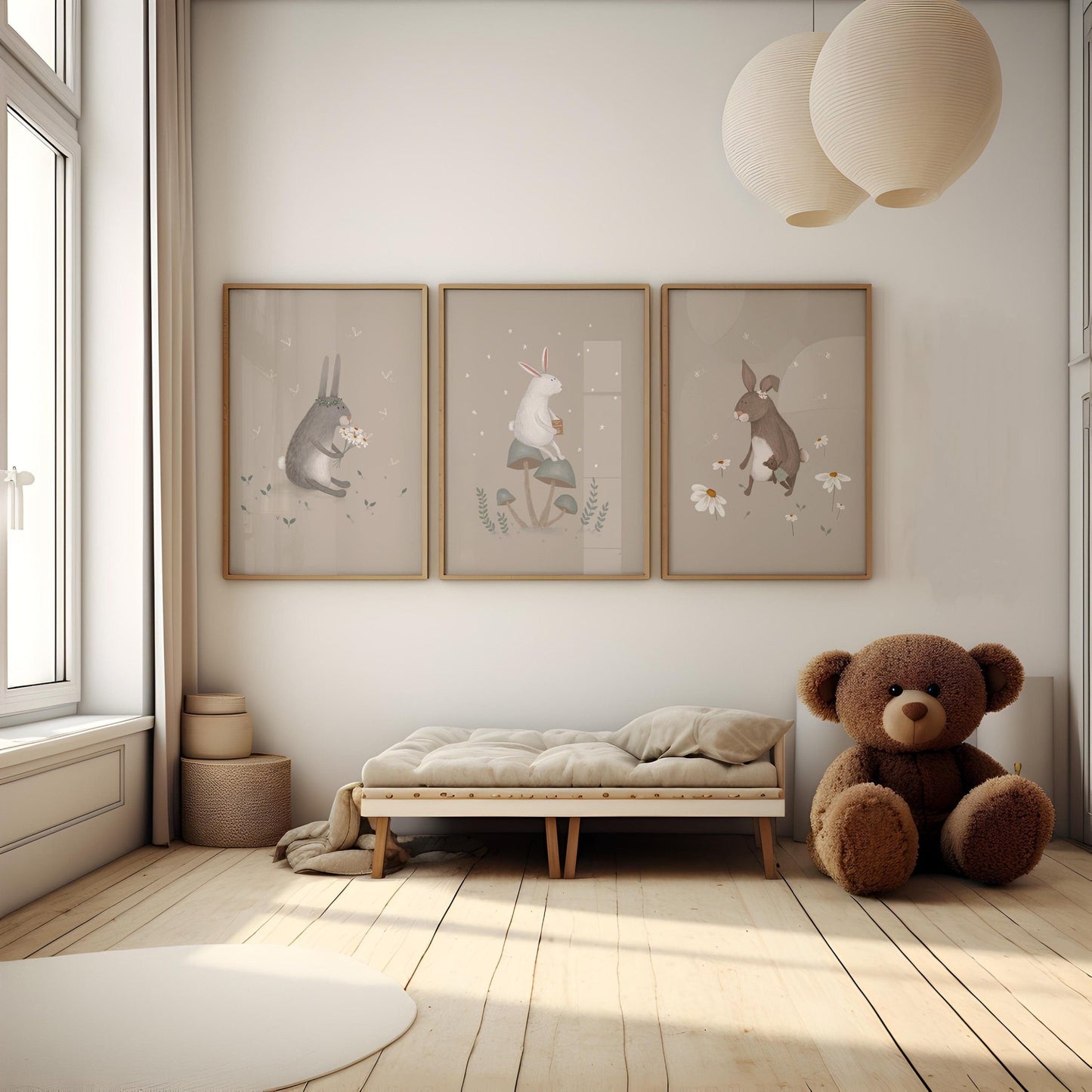 Set of 3 Bunny Rabbit Art Prints - Prints - Urchin Bay