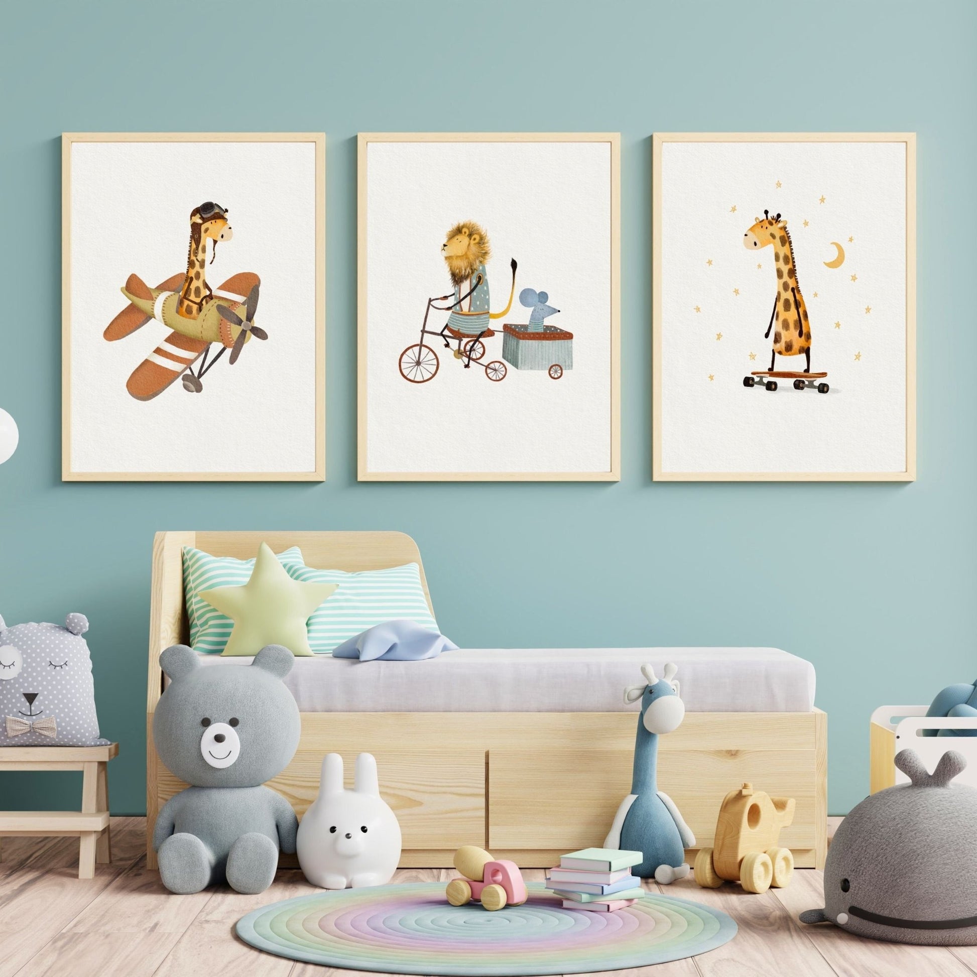 Set of 3 Safari Animal Art Prints - Prints - Urchin Bay