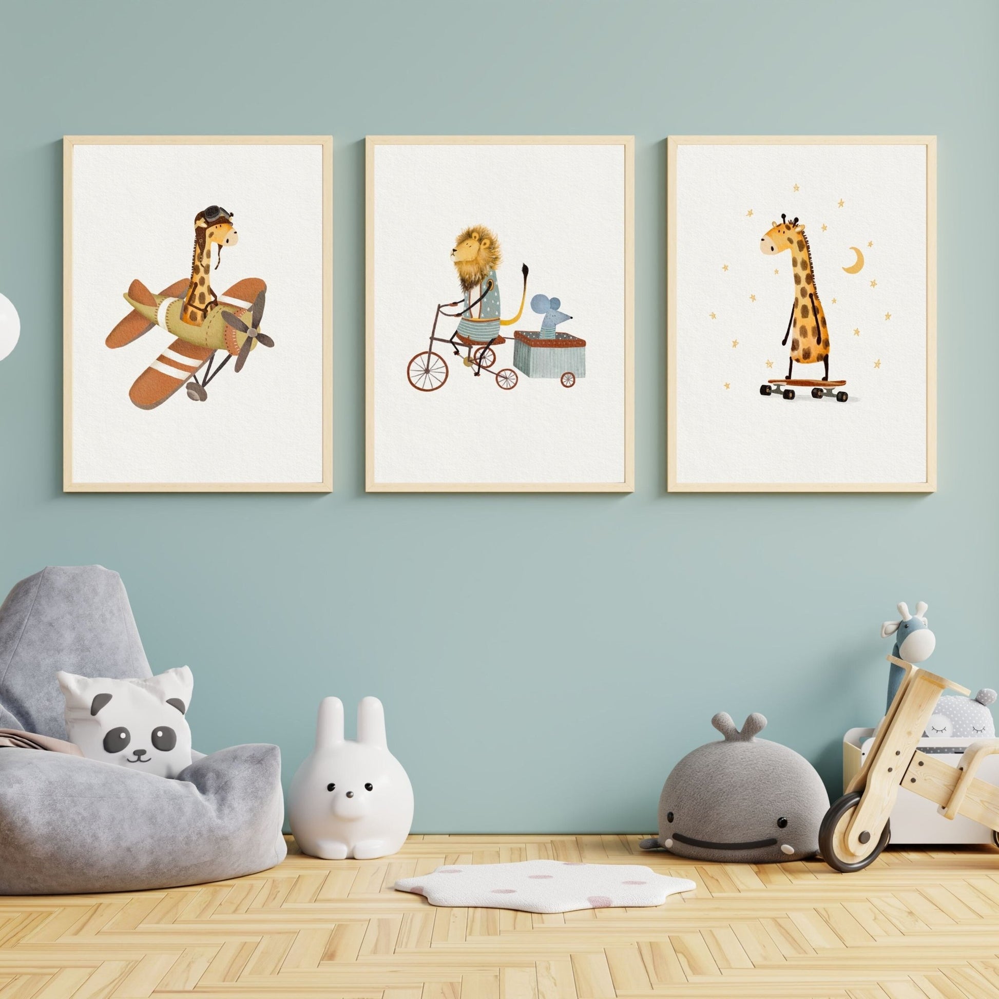 Set of 3 Safari Animal Art Prints - Prints - Urchin Bay