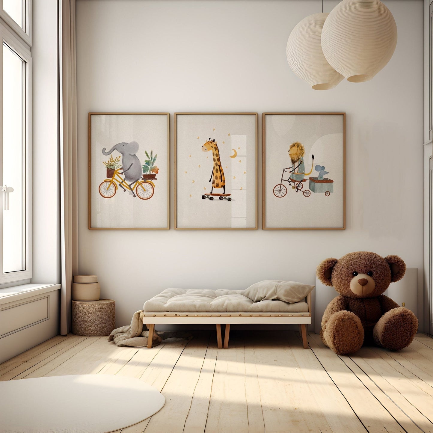 Set of 3 Safari Nursery Art Prints - Prints - Urchin Bay