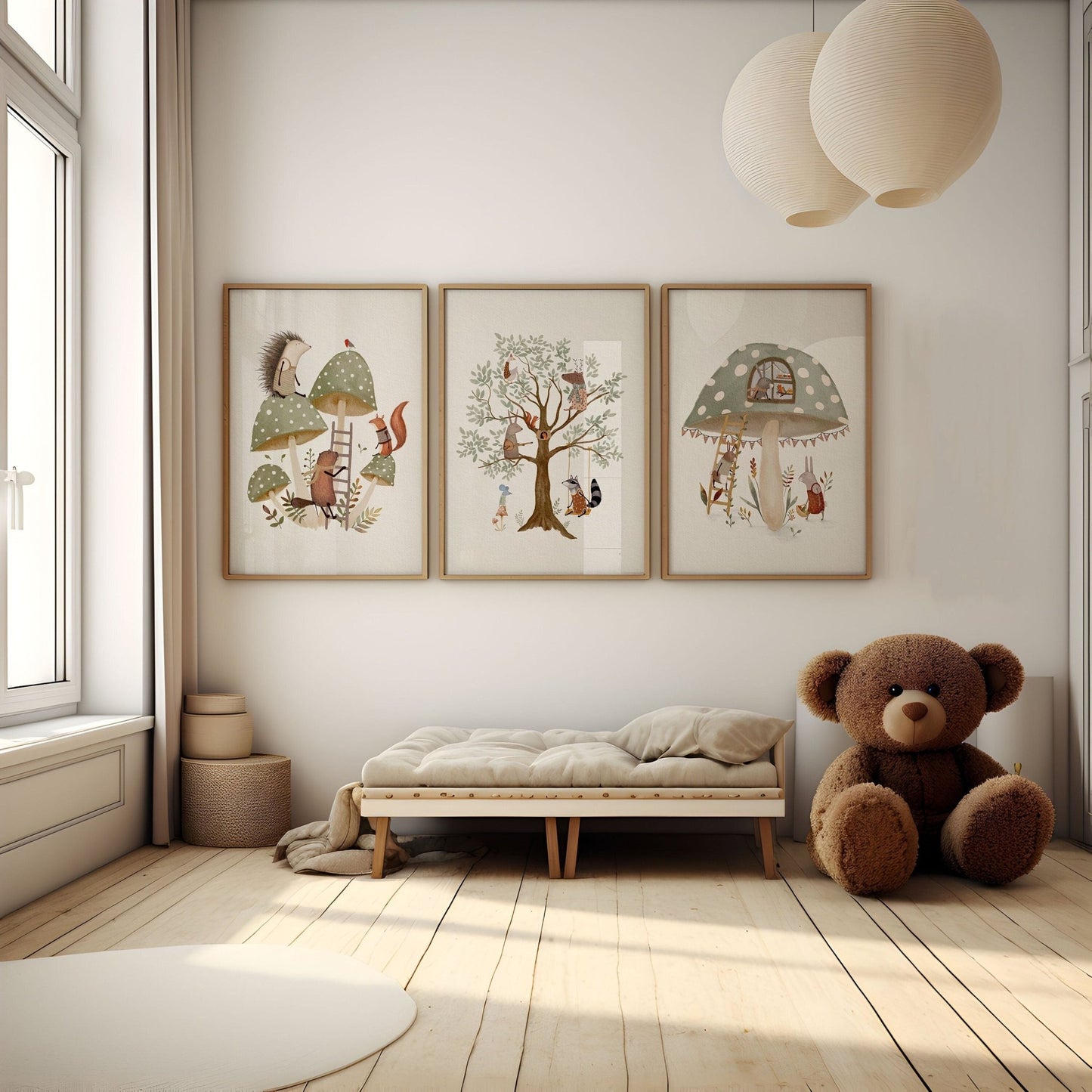 Set of 3 Whimsical Woodland Animal Prints - Prints - Urchin Bay