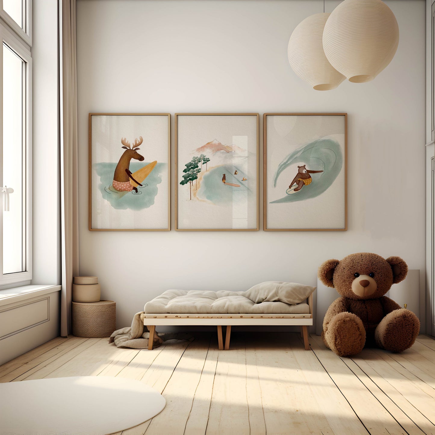 Set of Three Surfing Art Prints For Kids - Prints - Urchin Bay