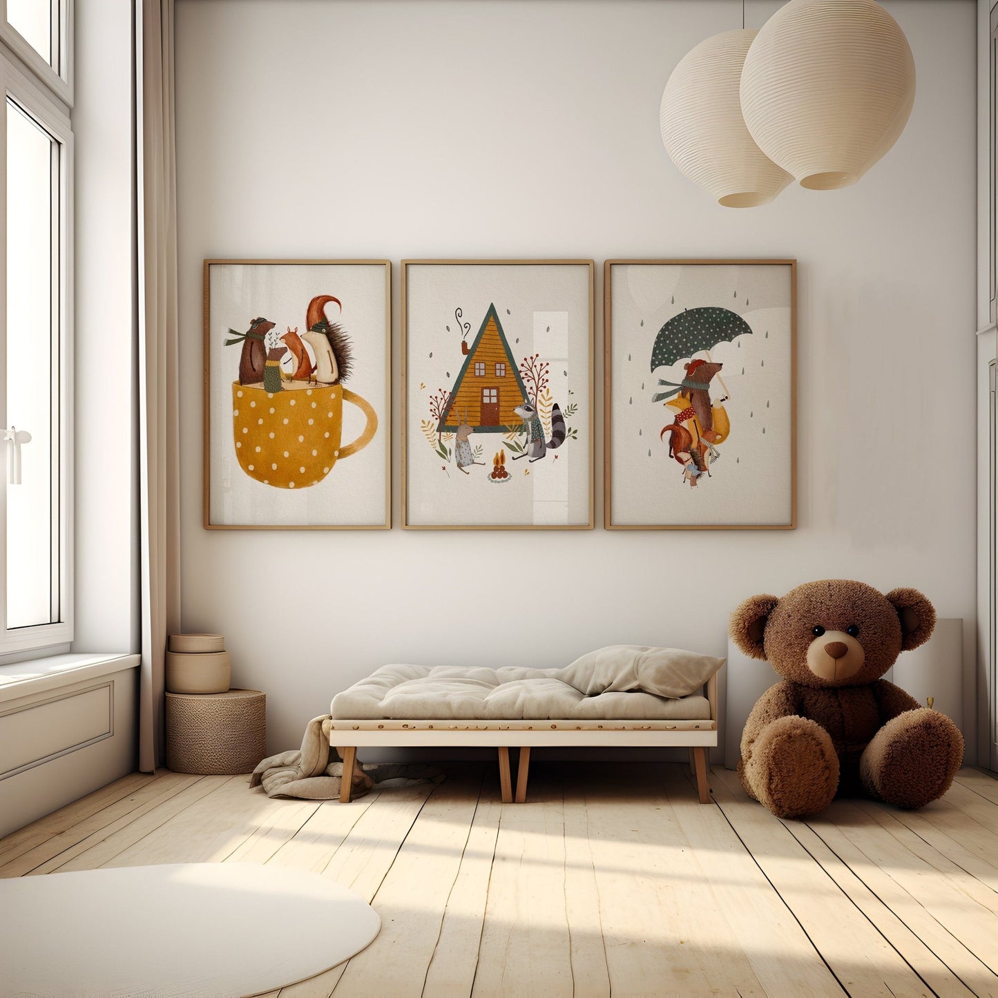 Set of Three Woodland Animal Art Prints - Prints - Urchin Bay