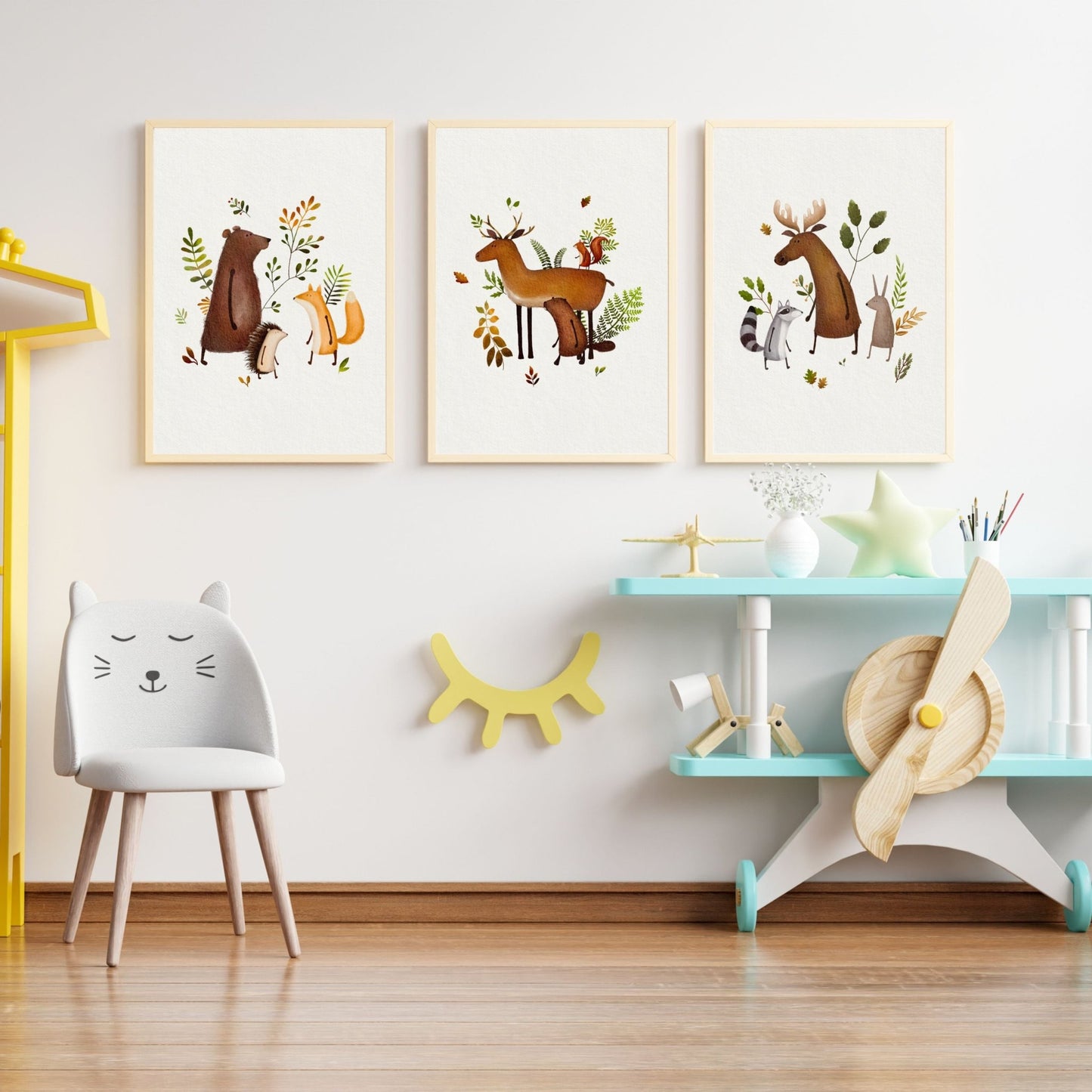 Set of Three Woodland Animal Prints, Woodland Wall Decor - Prints - Urchin Bay