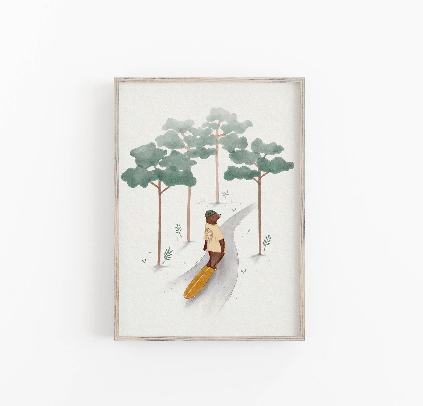 Skateboarding Bear Wall Art - Forest Adventure Decor - Prints - Urchin Bay
