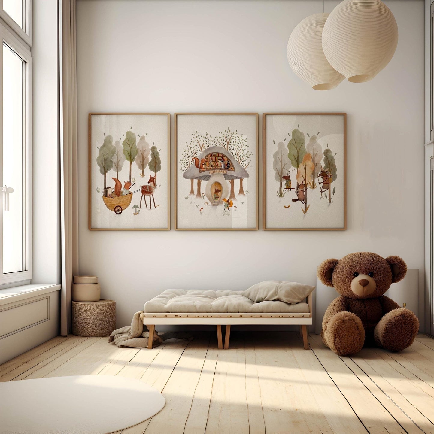 Storybook Forest Animals & Mushroom - Set 3 Prints - Prints - Urchin Bay