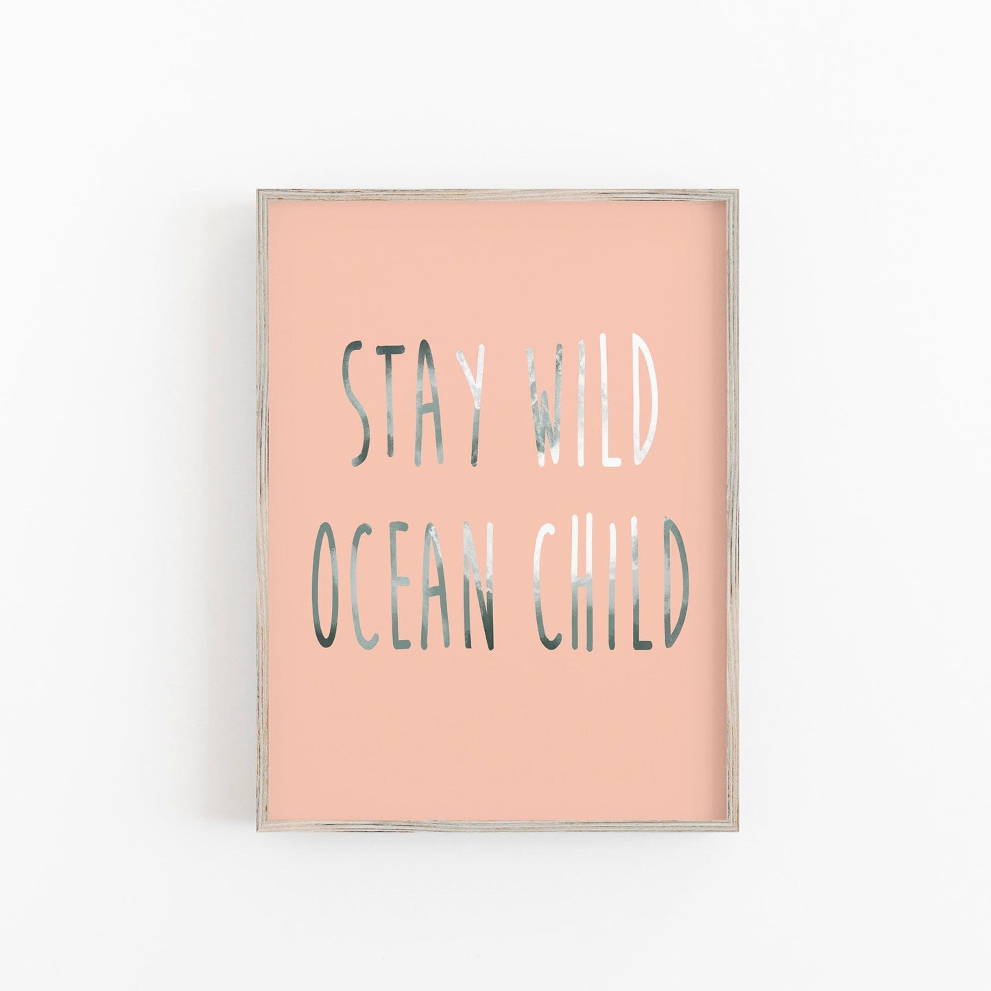 Surf Art Print - Ocean Child Quote - Pink Beach Wall Decor - Prints - Urchin Bay