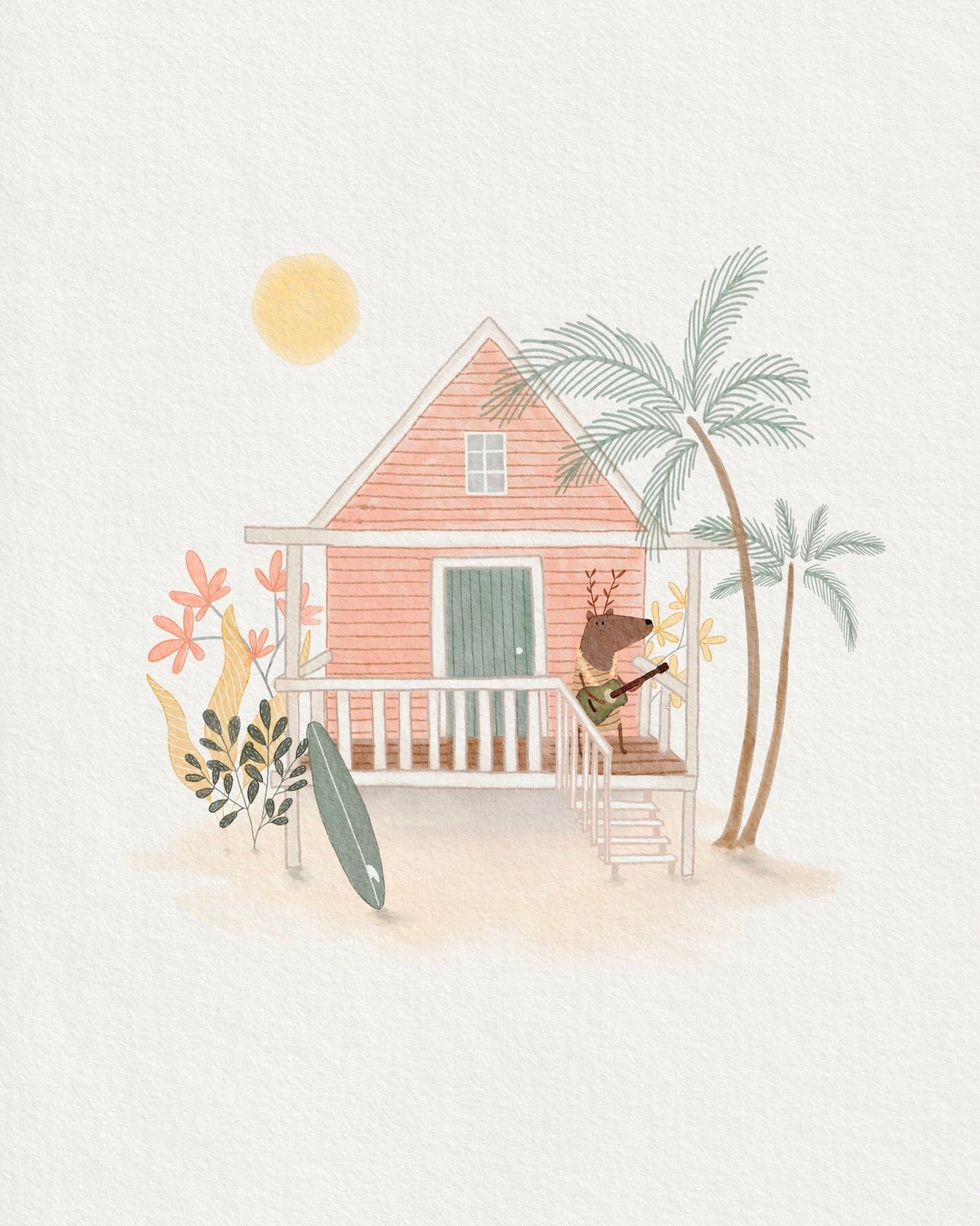 Surf Nursery Art Print - Beach Decor for Baby Girls Room - Prints - Urchin Bay
