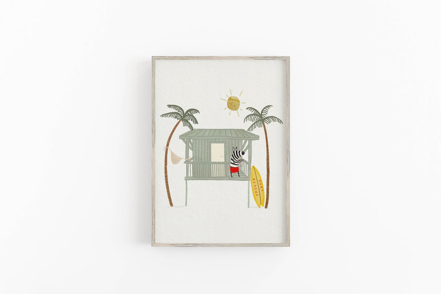 Surfing Art Print For Kids, Beach Wall Decor - Prints - Urchin Bay