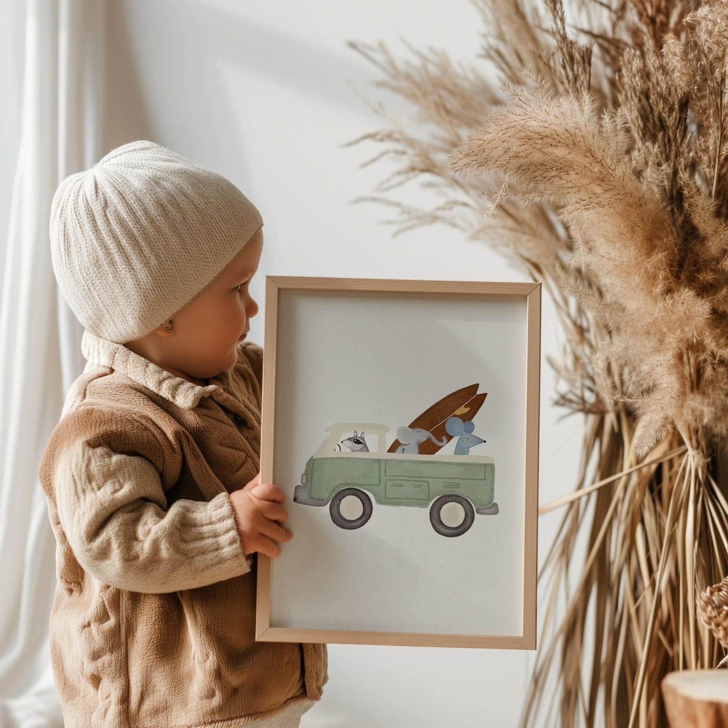 Surfing Campervan Art Print - Kids Surf Decor - Prints - Urchin Bay