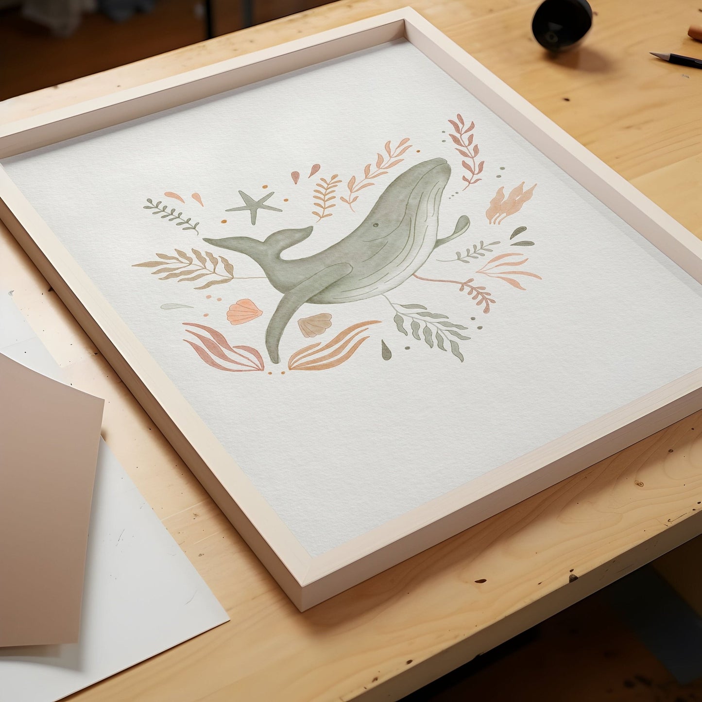 Whale Art Print for Girls Room - Ocean Nursery Decor - Prints - Urchin Bay