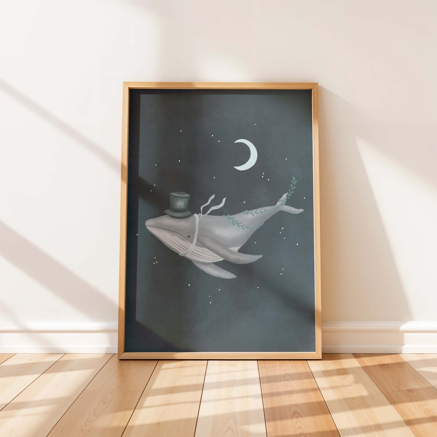 Whale Night Sky Childrens Poster - Prints - Urchin Bay