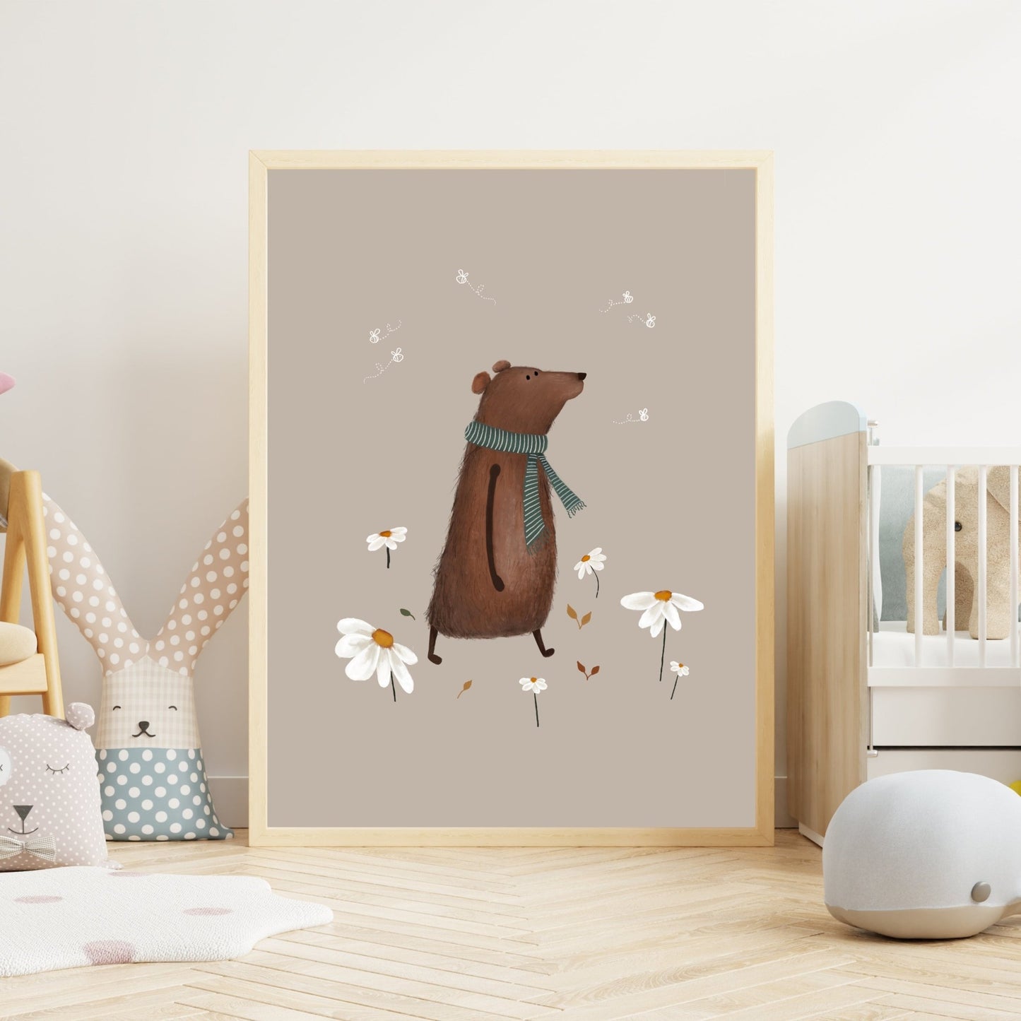 Whimsical Bear Wall Art, Nursery Art Print - Prints - Urchin Bay