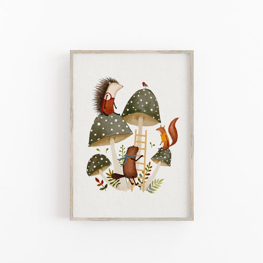 Whimsical Hedgehog Nursery Decor - Prints - Urchin Bay