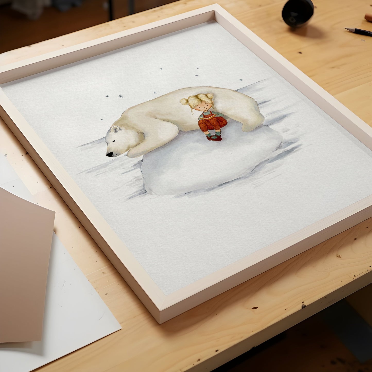 Whimsical Polar Bear Illustration For Children - Prints - Urchin Bay