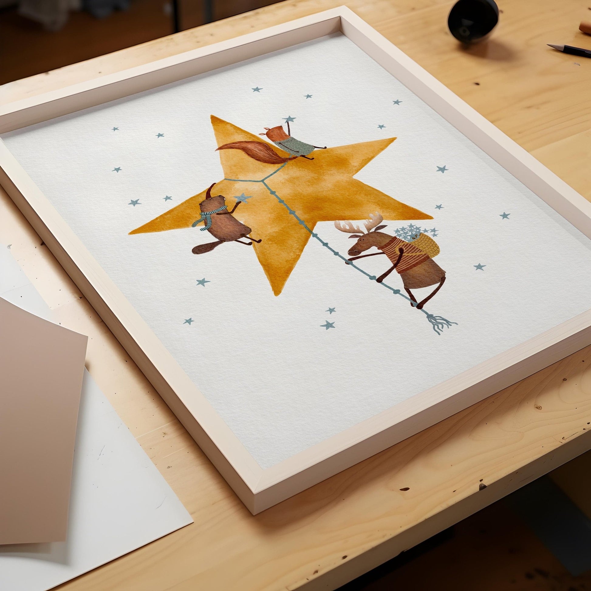 Whimsical Star Nursery Art Print - Prints - Urchin Bay