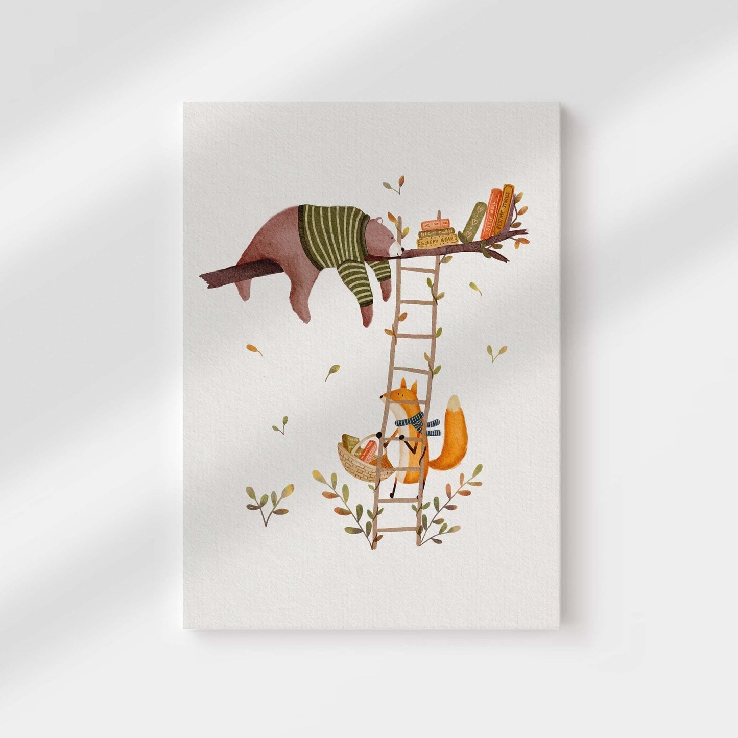 Whimsical Woodland Bear Canvas Art for Childrens Room - Canvas - Urchin Bay