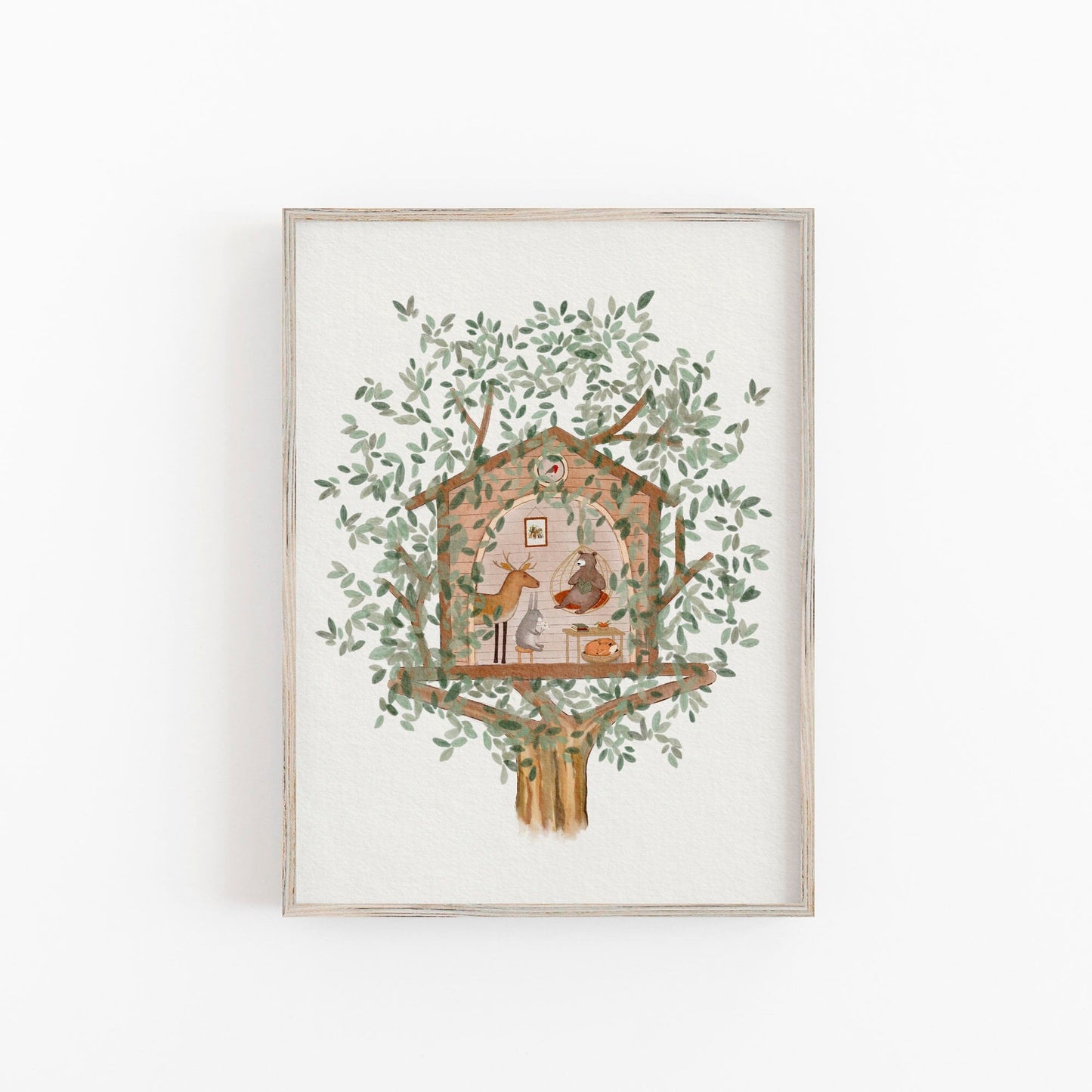 Whimsical Woodland Treehouse Illustration - Prints - Urchin Bay