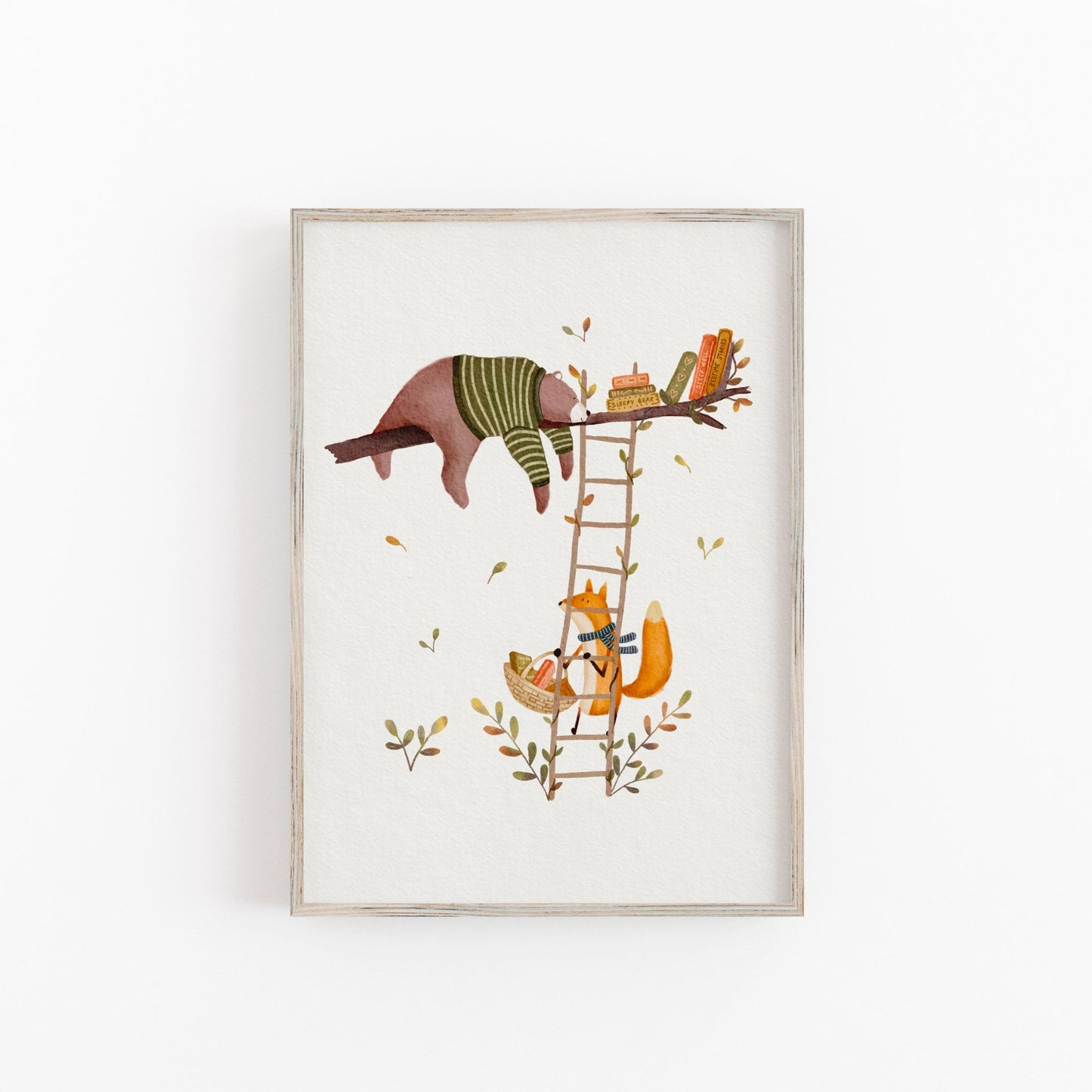 Woodland Animals Art Print, Bear & Fox Illustration - Prints - Urchin Bay