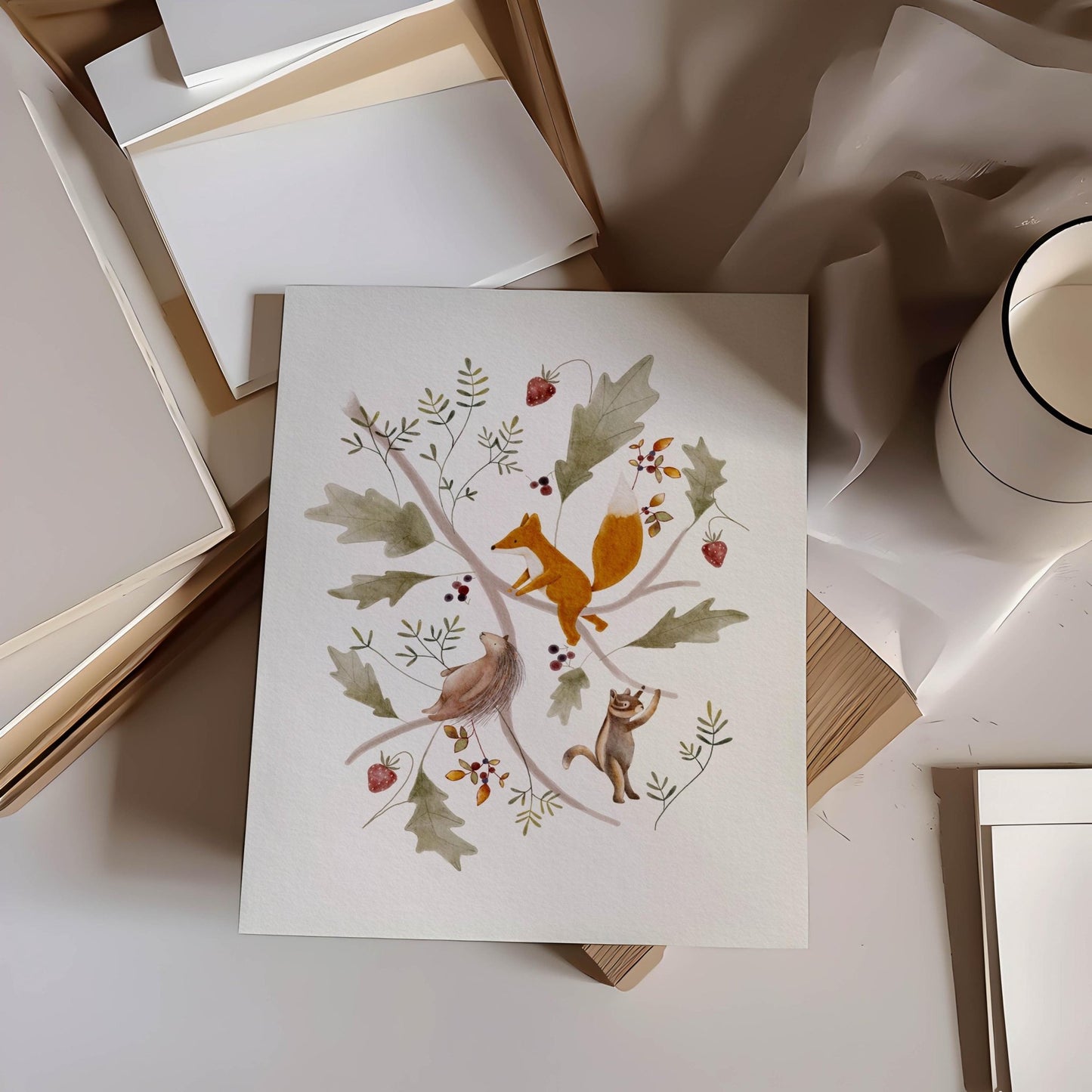 Woodland Animals Nursery Wall Art - Prints - Urchin Bay