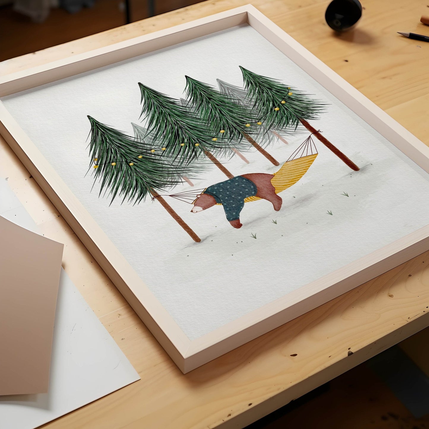 Woodland Bear Art Print for Children - Prints - Urchin Bay