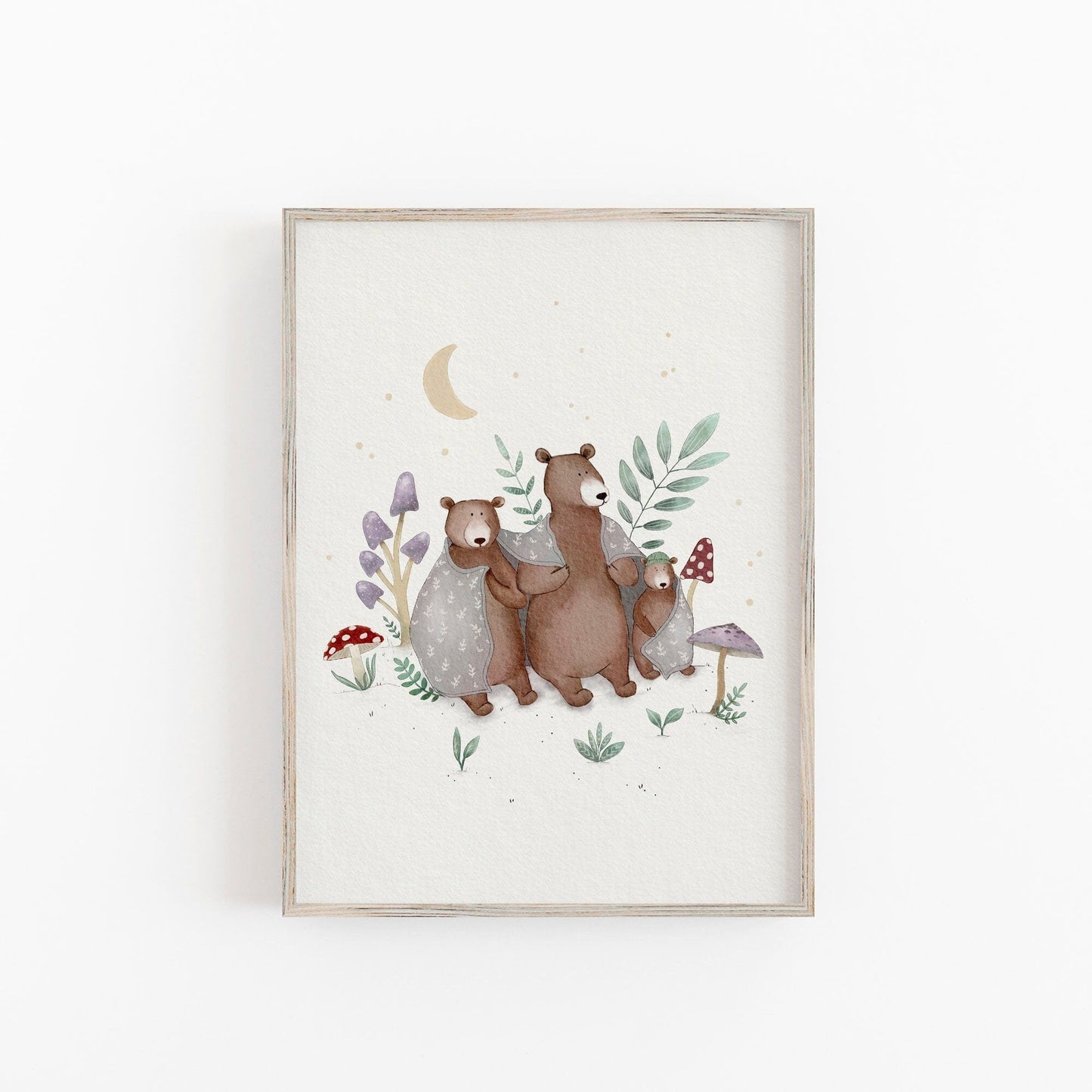 Woodland Bears and Mushrooms Wall Decor - Prints - Urchin Bay