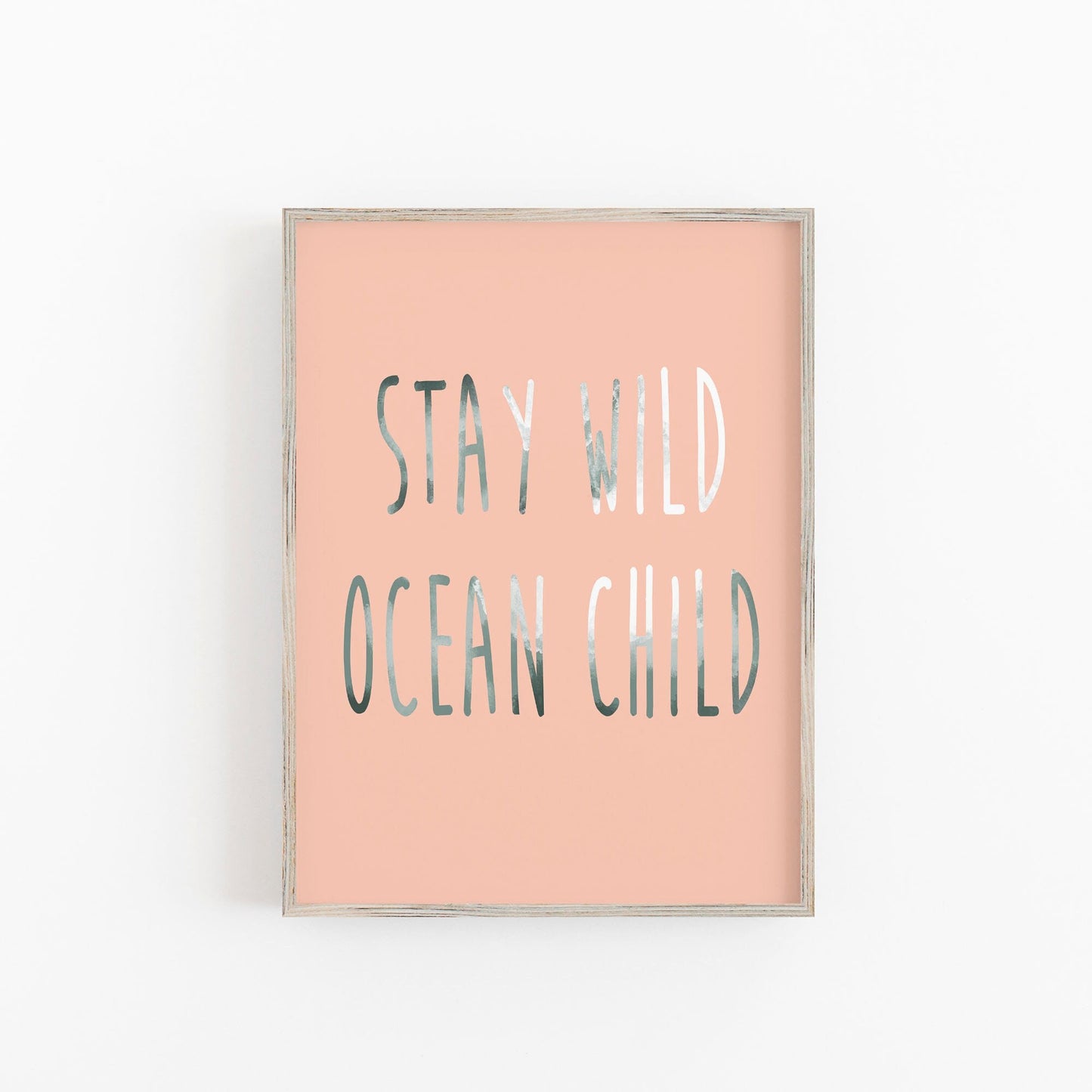 Ocean Child Art Print - Pink Surf Quote | Beach Nursery Decor for Girls Room