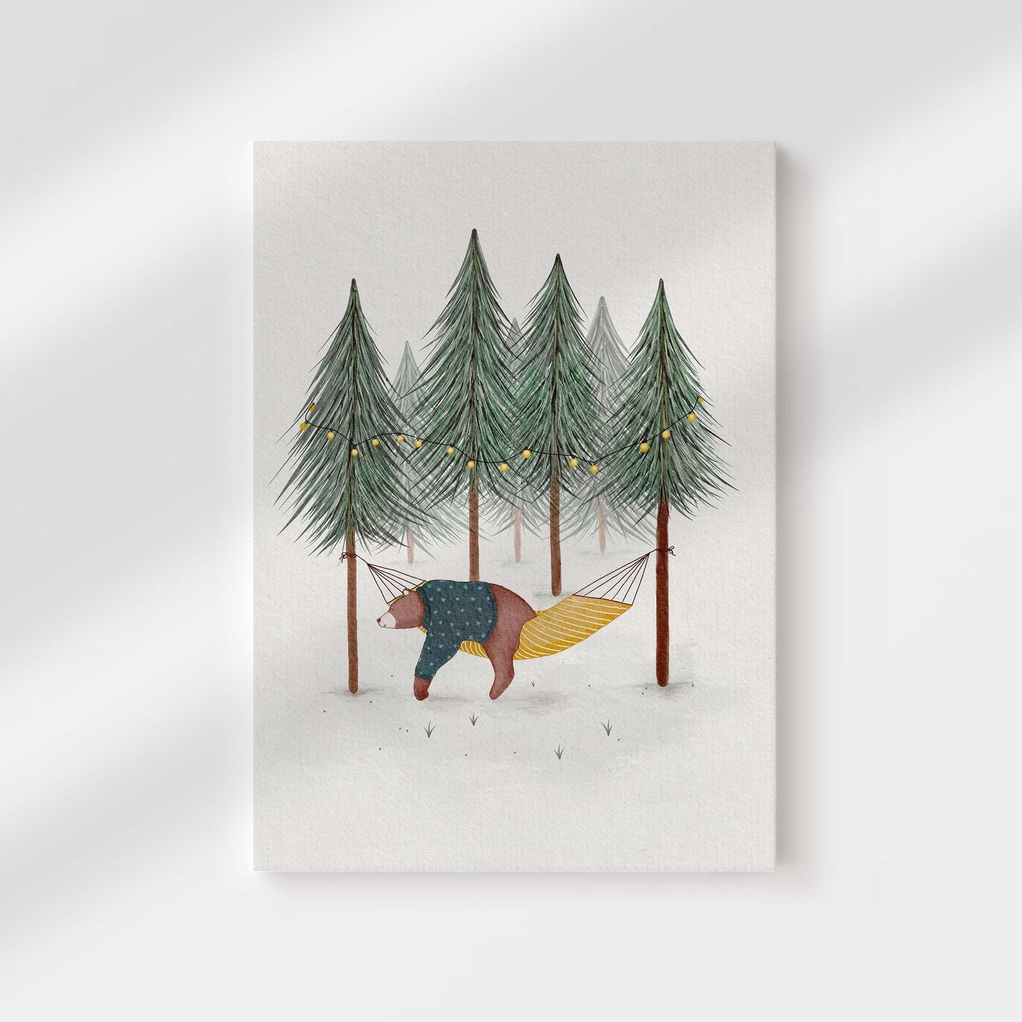 Woodland Canvas Wall Art - Bear Canvas Print for Forest Nursery Decor