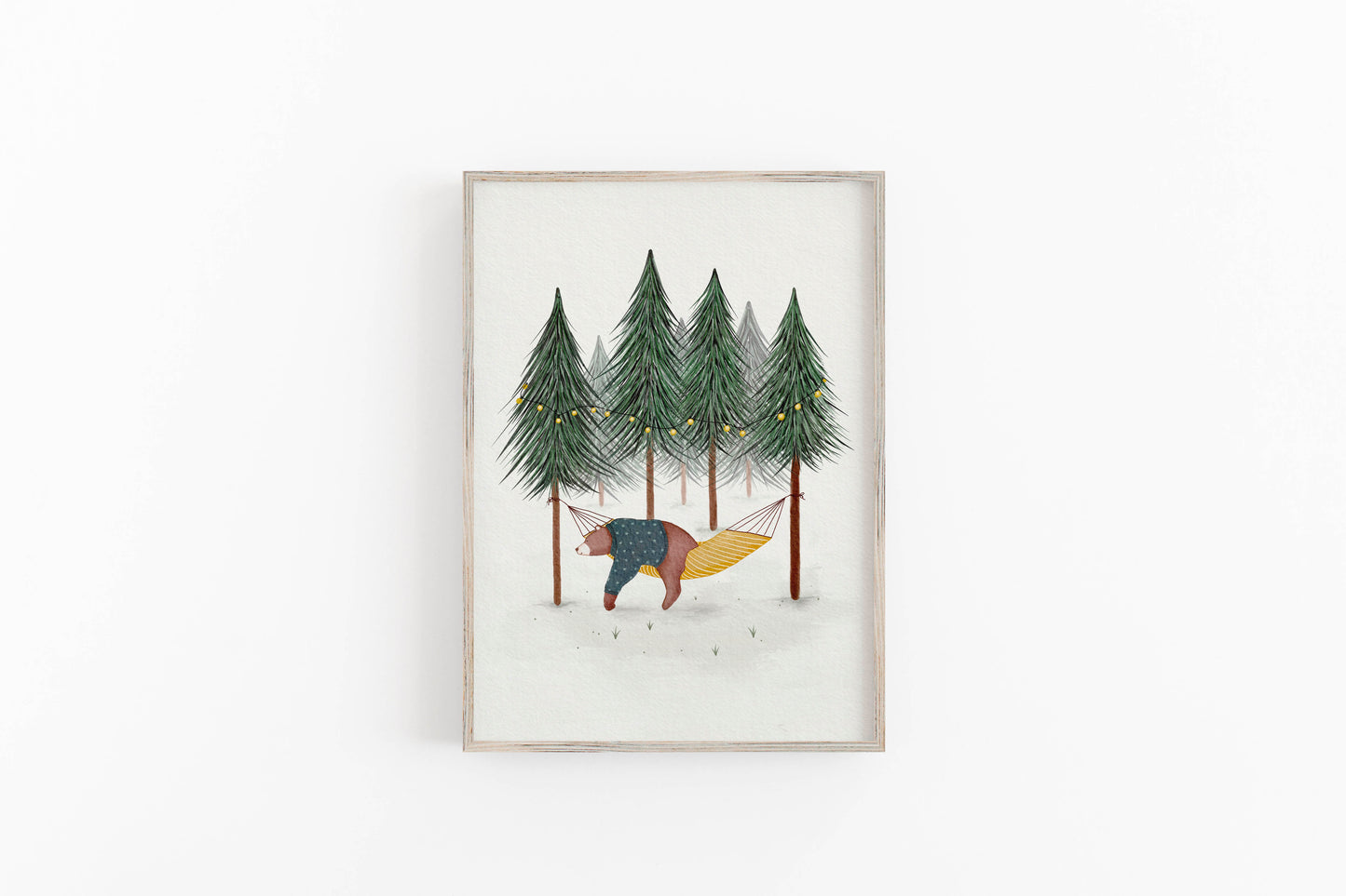 Bear in The Forest Art Print For Children's Room