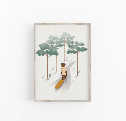 skateboarding art print