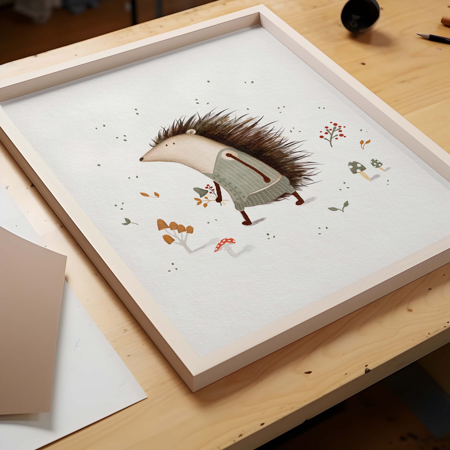 Hedgehog Art Print, Whimsical Wall Decor