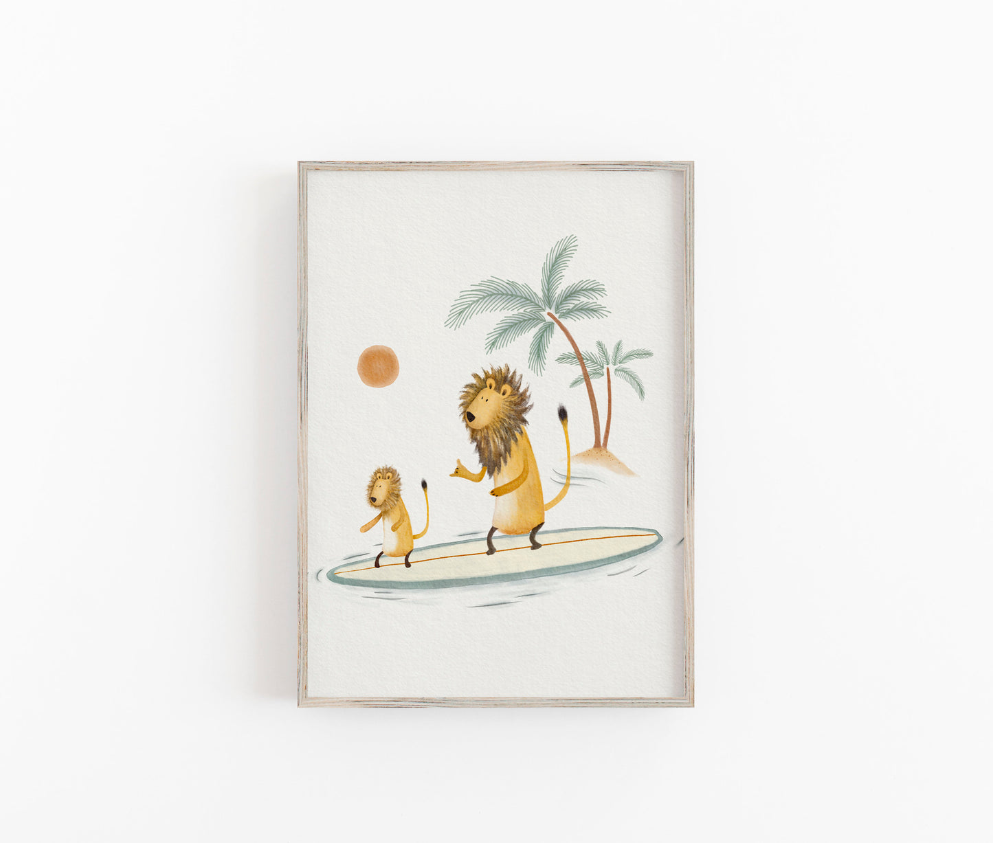 Animal Surfing Print, Surf Art For Children