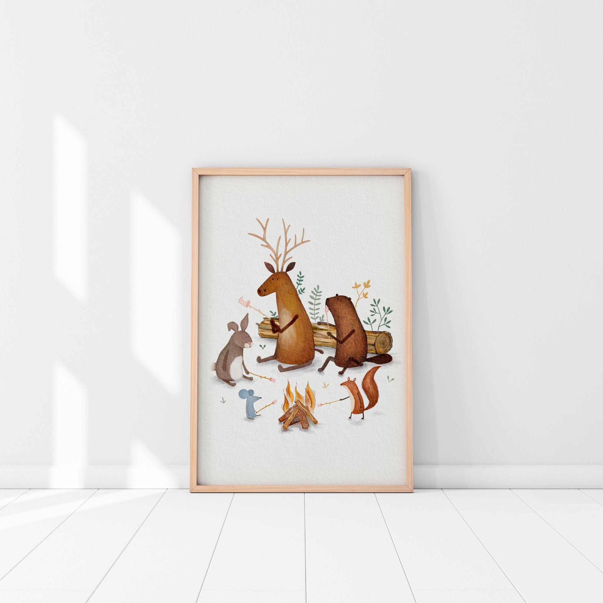 Woodland animal whimsical illustration