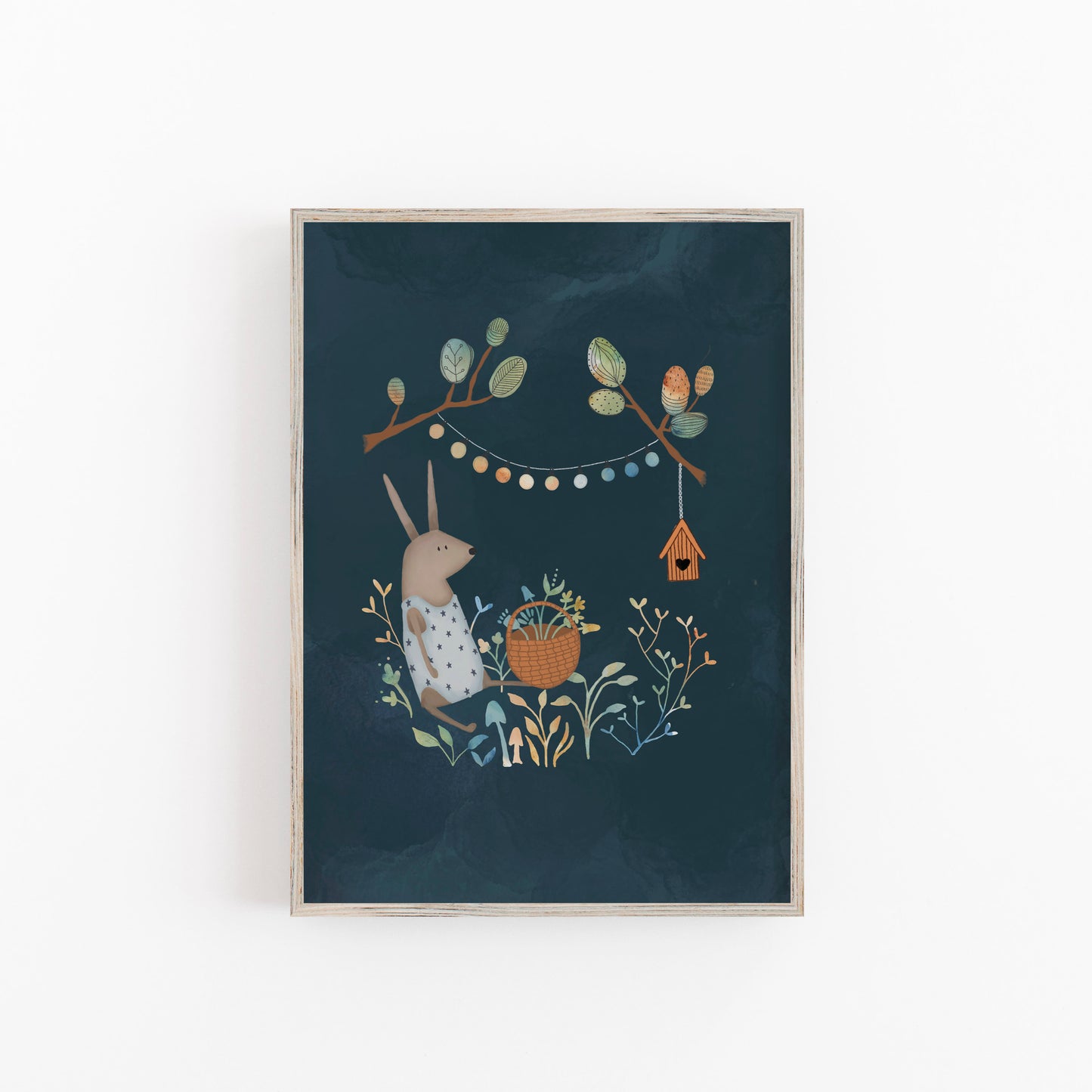 Rabbit Art Print For Children, Night Sky Nursery Decor