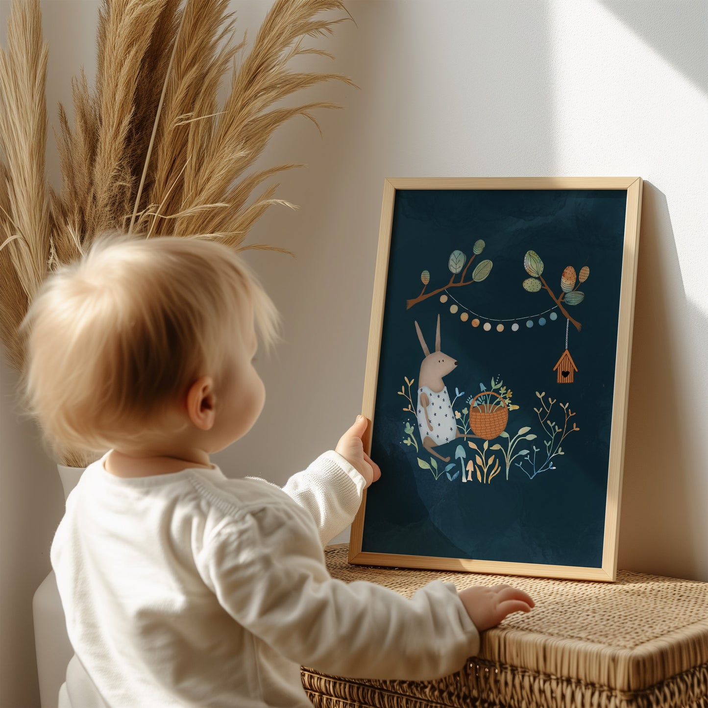 Rabbit Art Print For Children, Night Sky Nursery Decor