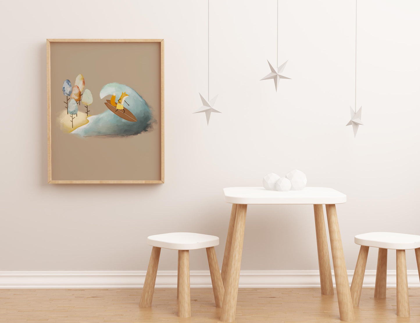 Set of Three Surf Art Prints For Children, Surfing Wall Decor