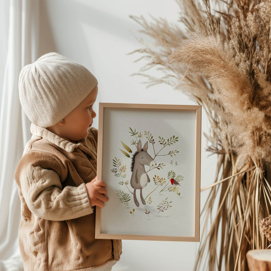 Donkey Illustration For Kids - Prints - Urchin Bay
