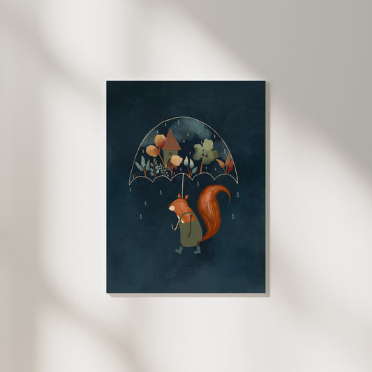 Squirrel Canvas Wall Hanging