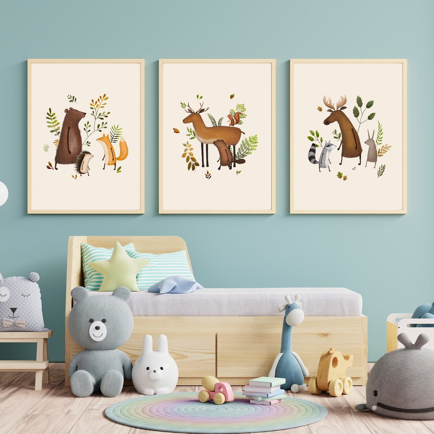 Woodland Animal Art Prints - Set of 3