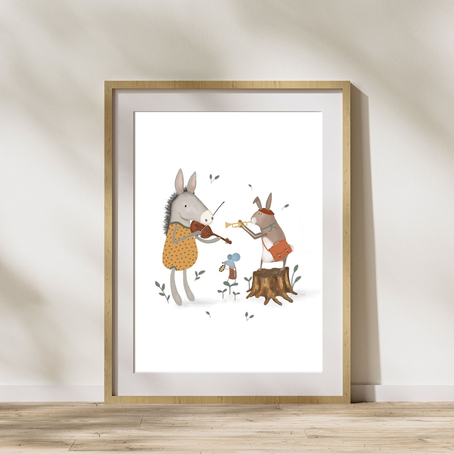 Childrens Folk Animal Poster - Whimsical Nordic Nursery Decor