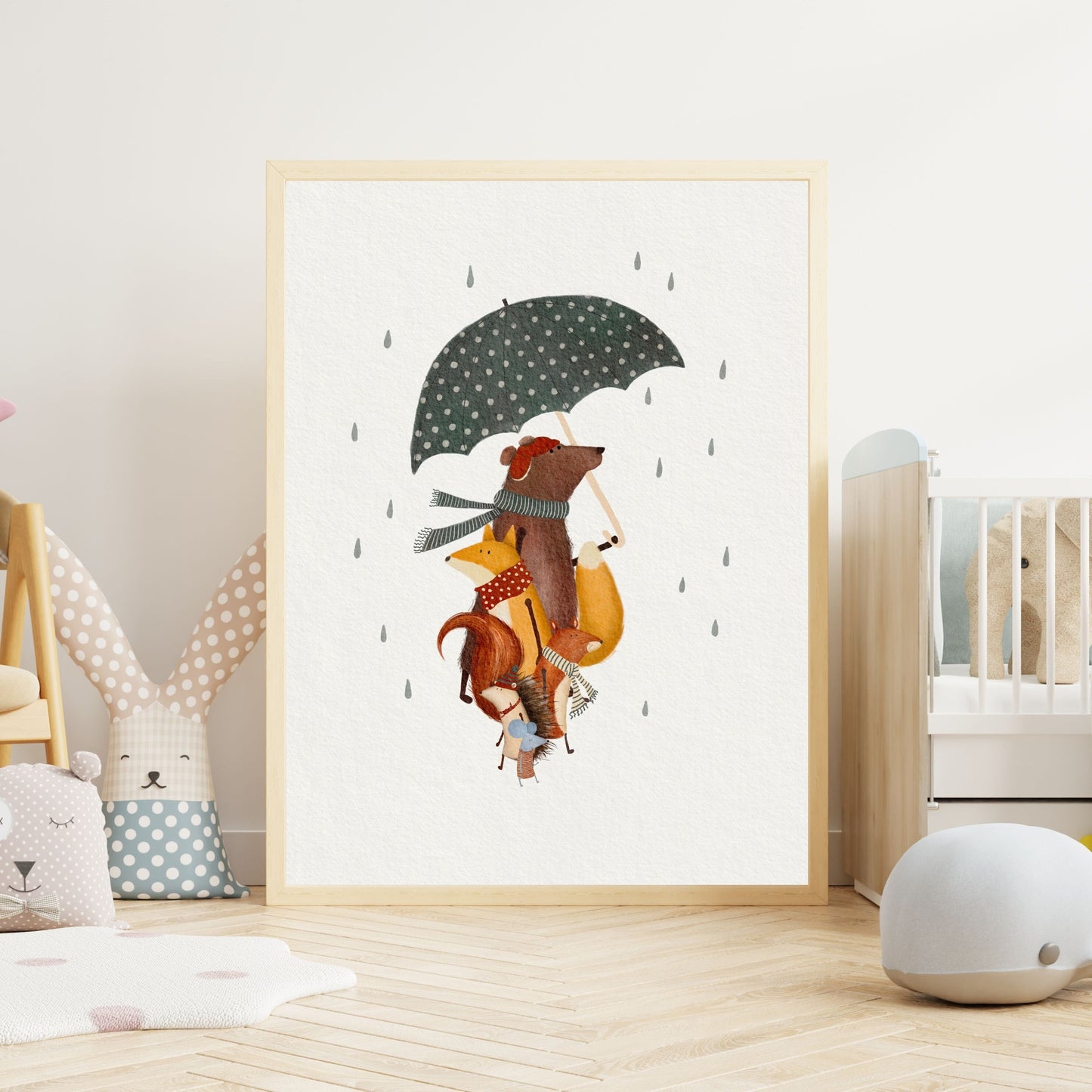 Childrens Woodland Animals Art Print