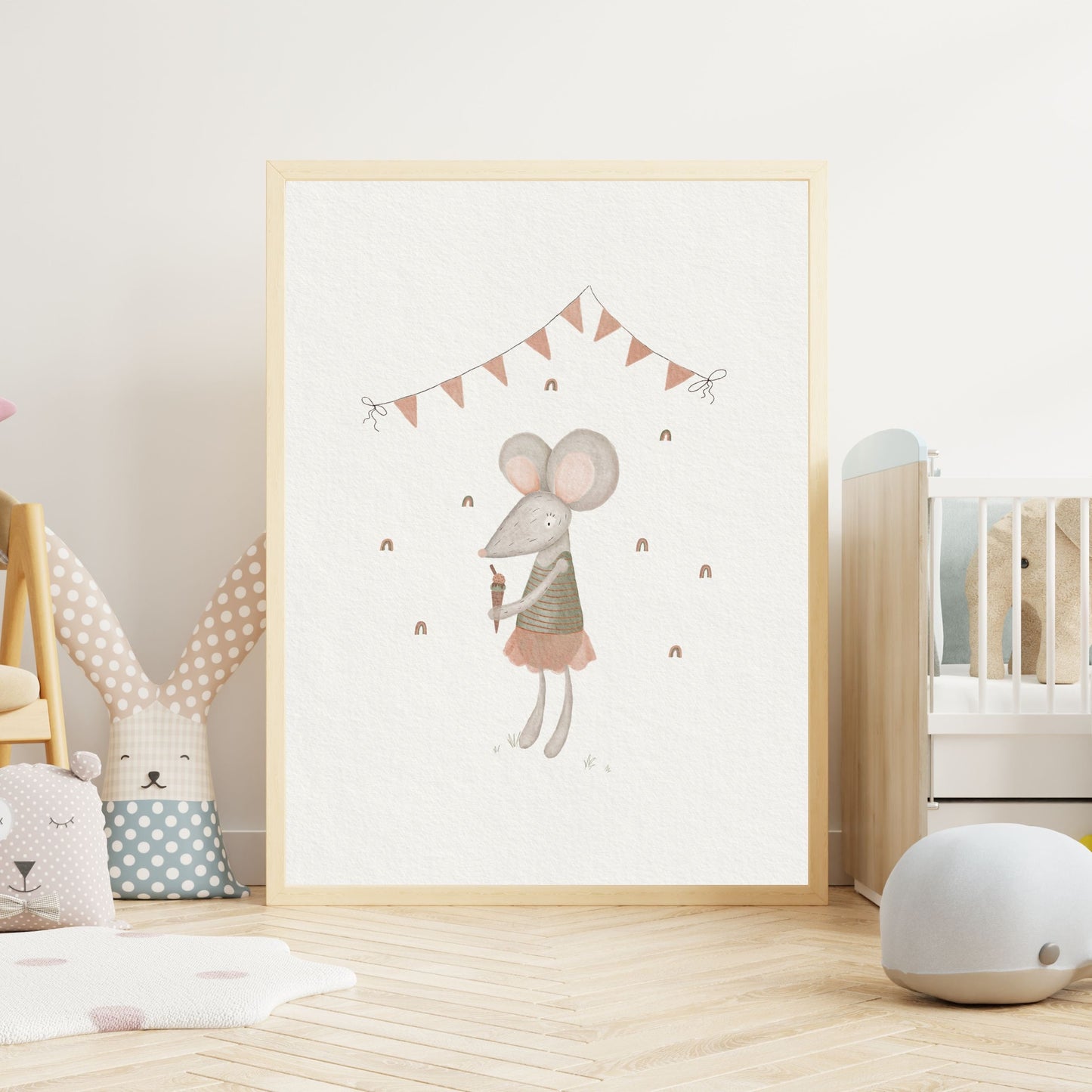 Whimsy Hand Painted Art Print - Nursery Decor for Girls