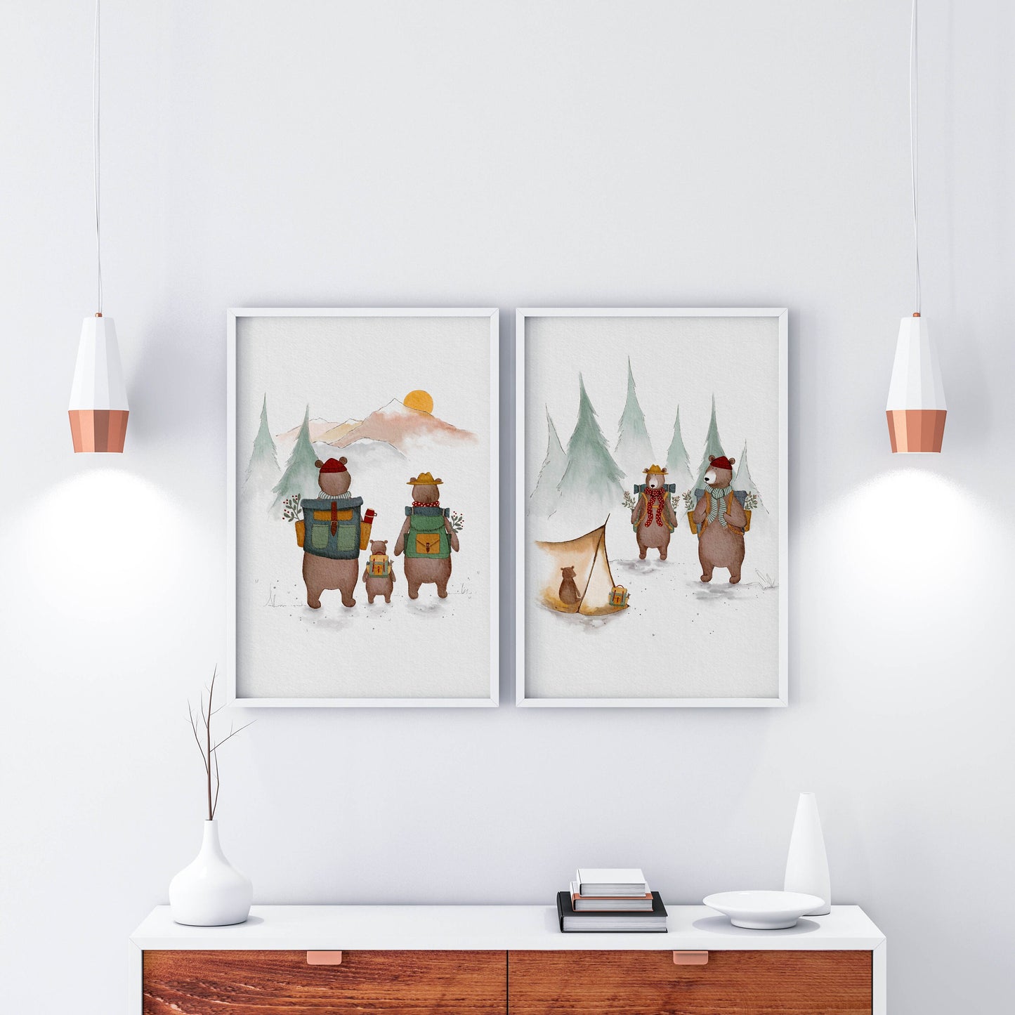 Set of 2 Bear Adventure Art Prints